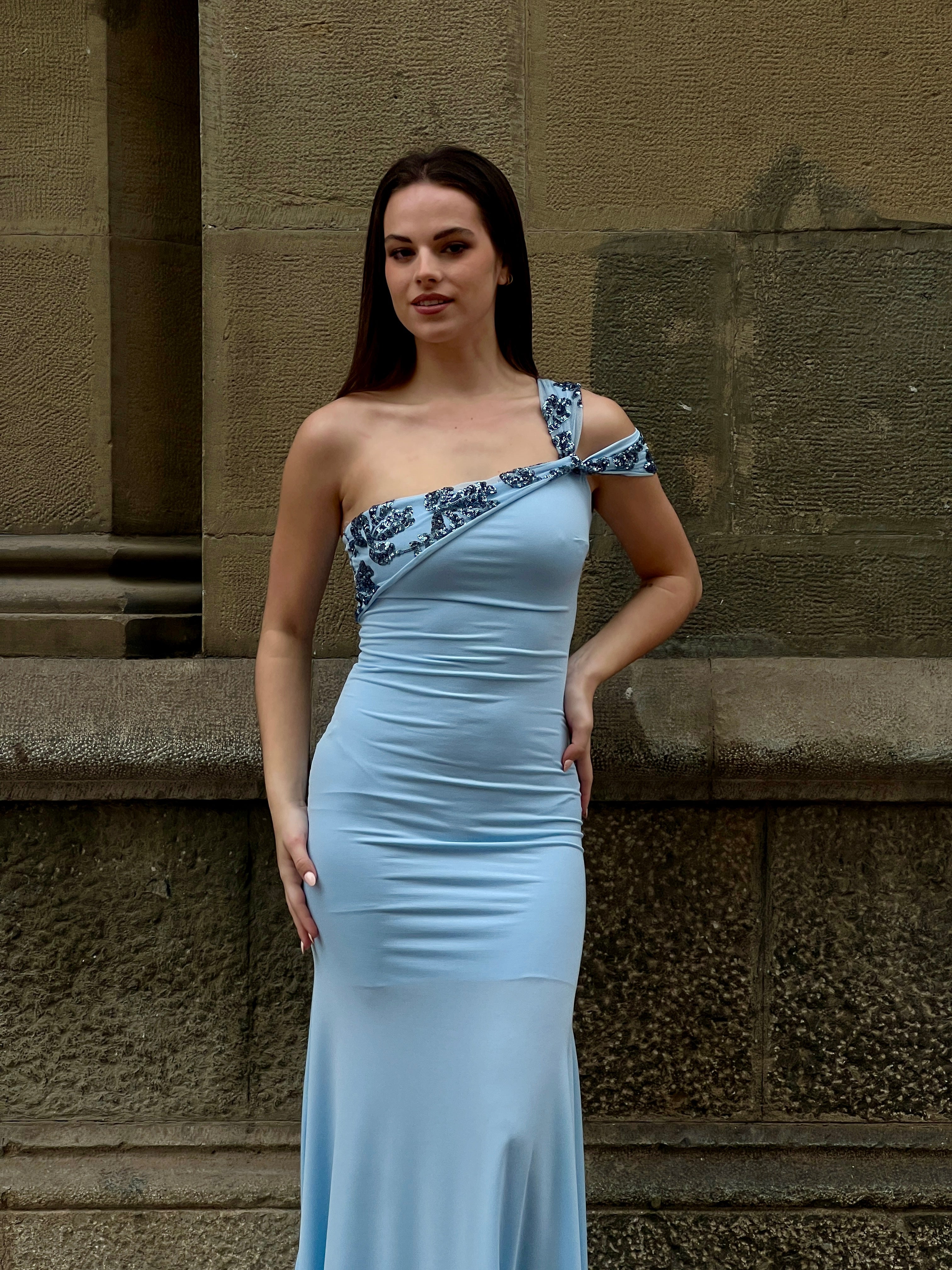 Vestido asimétrico escote lentejuelas - Zebra&Maduixa®