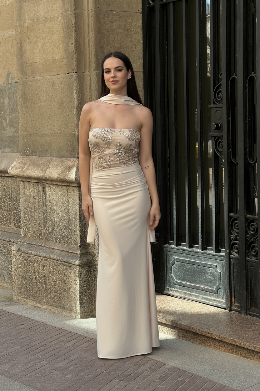 Vestido palabra de honor lentejuela - Zebra&Maduixa®