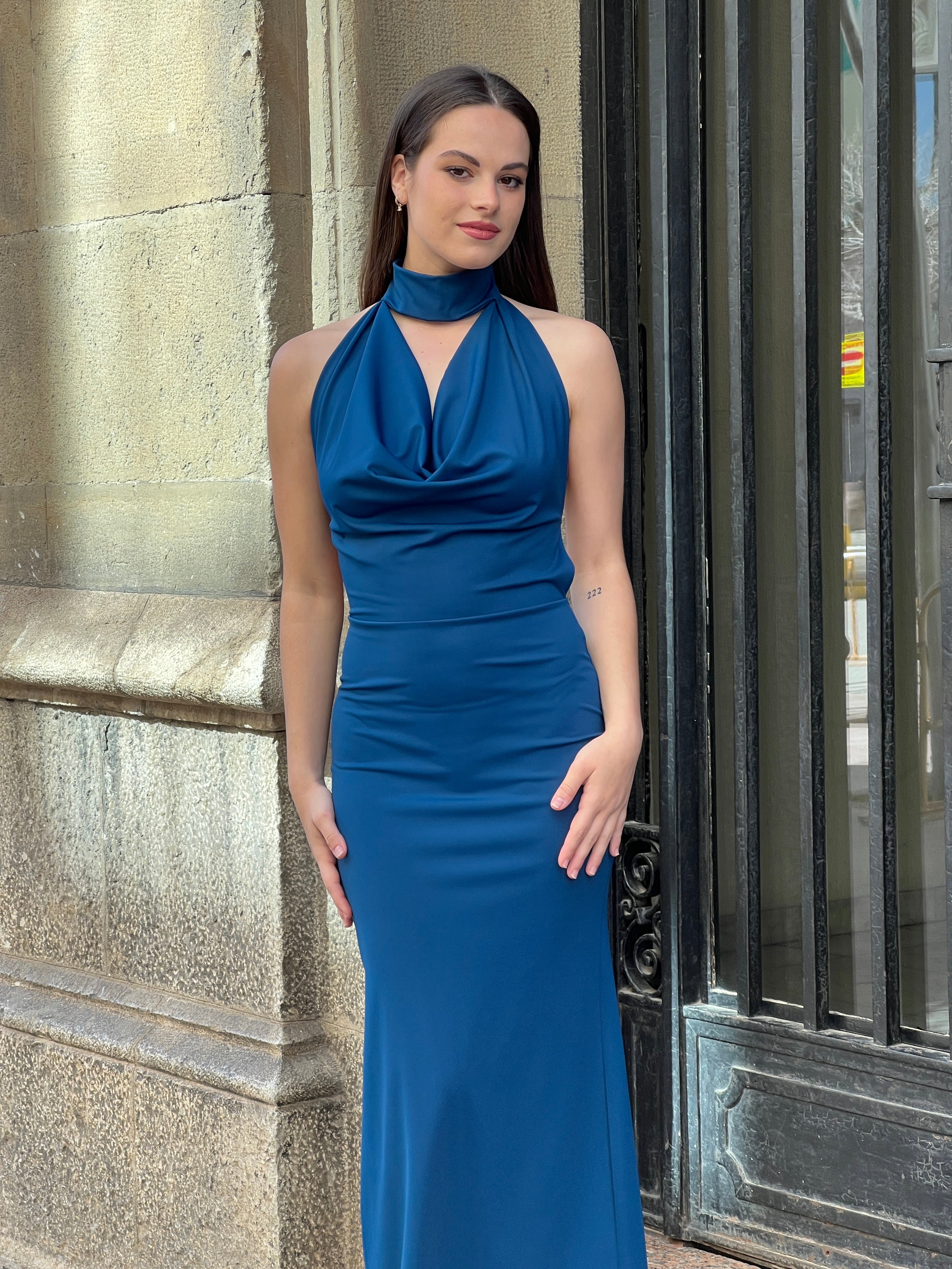 Vestido choker drapeado Alba - Zebra&Maduixa®