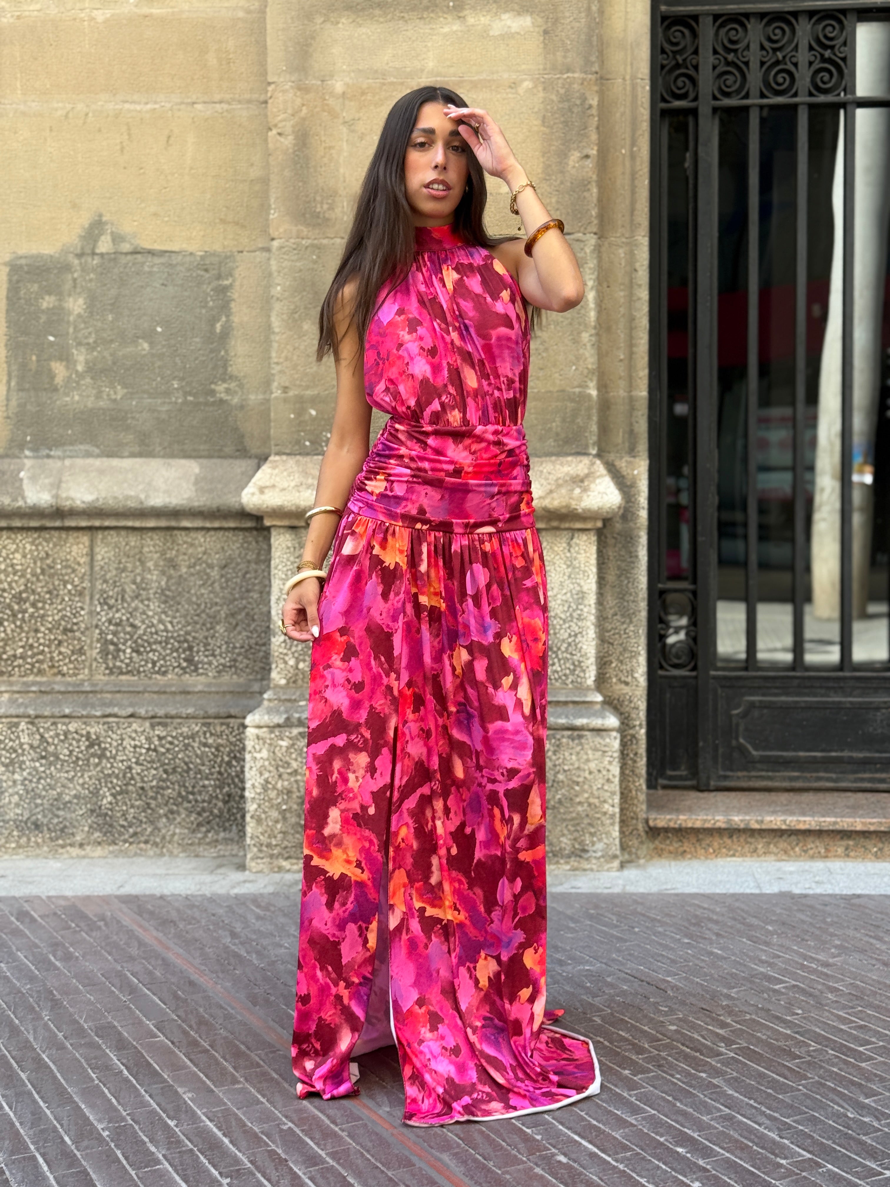 Vestido halter estampado Niria