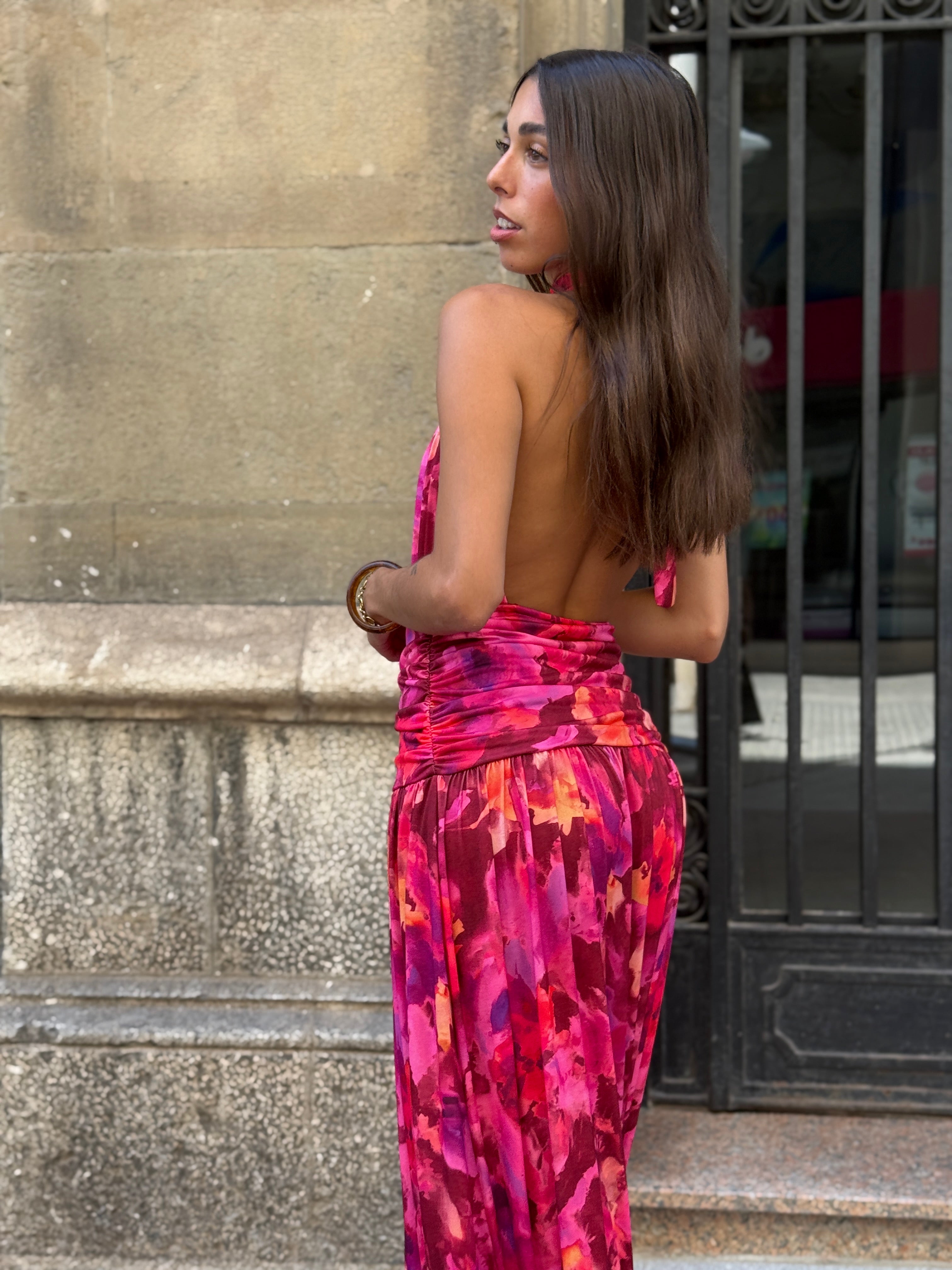 Vestido halter estampado Niria