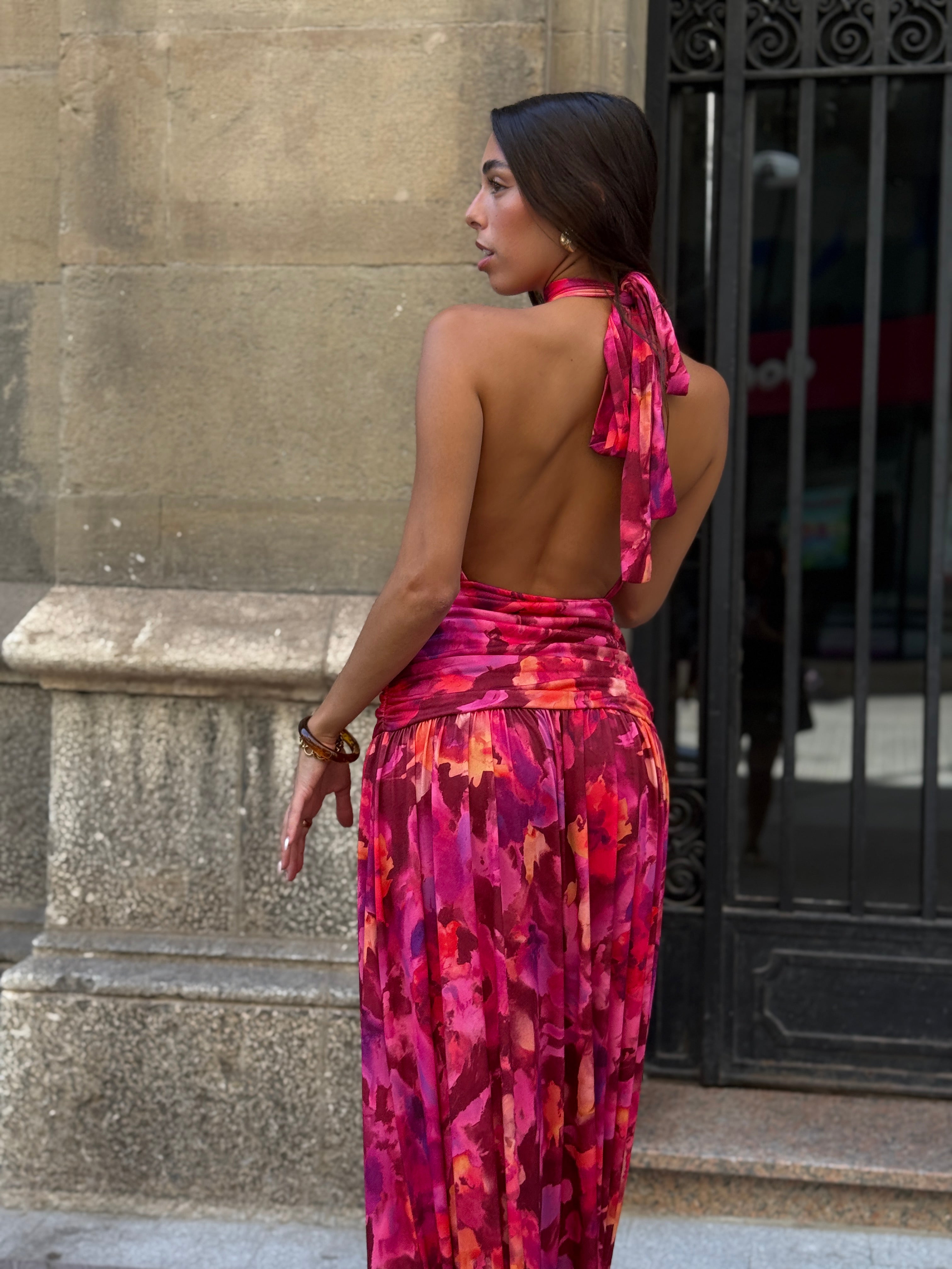 Vestido halter estampado Niria