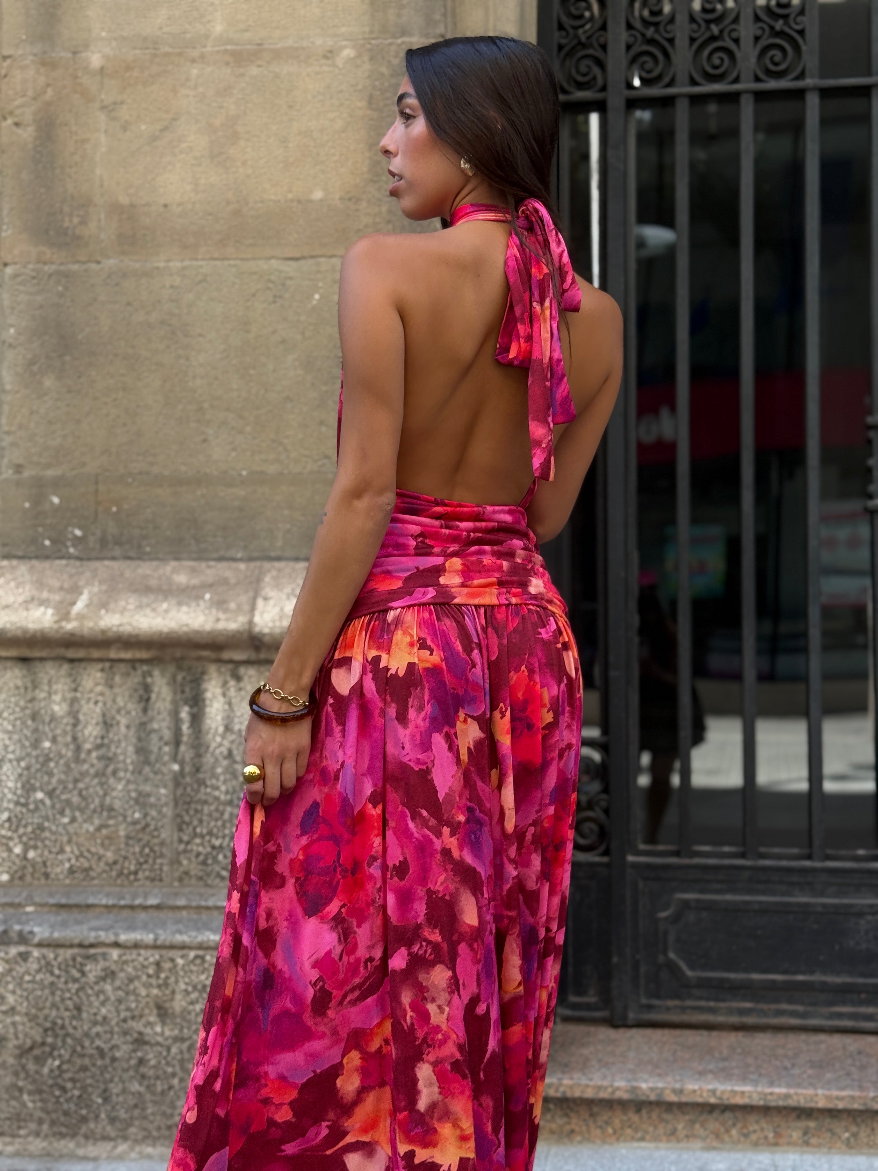 Vestido halter estampado Niria