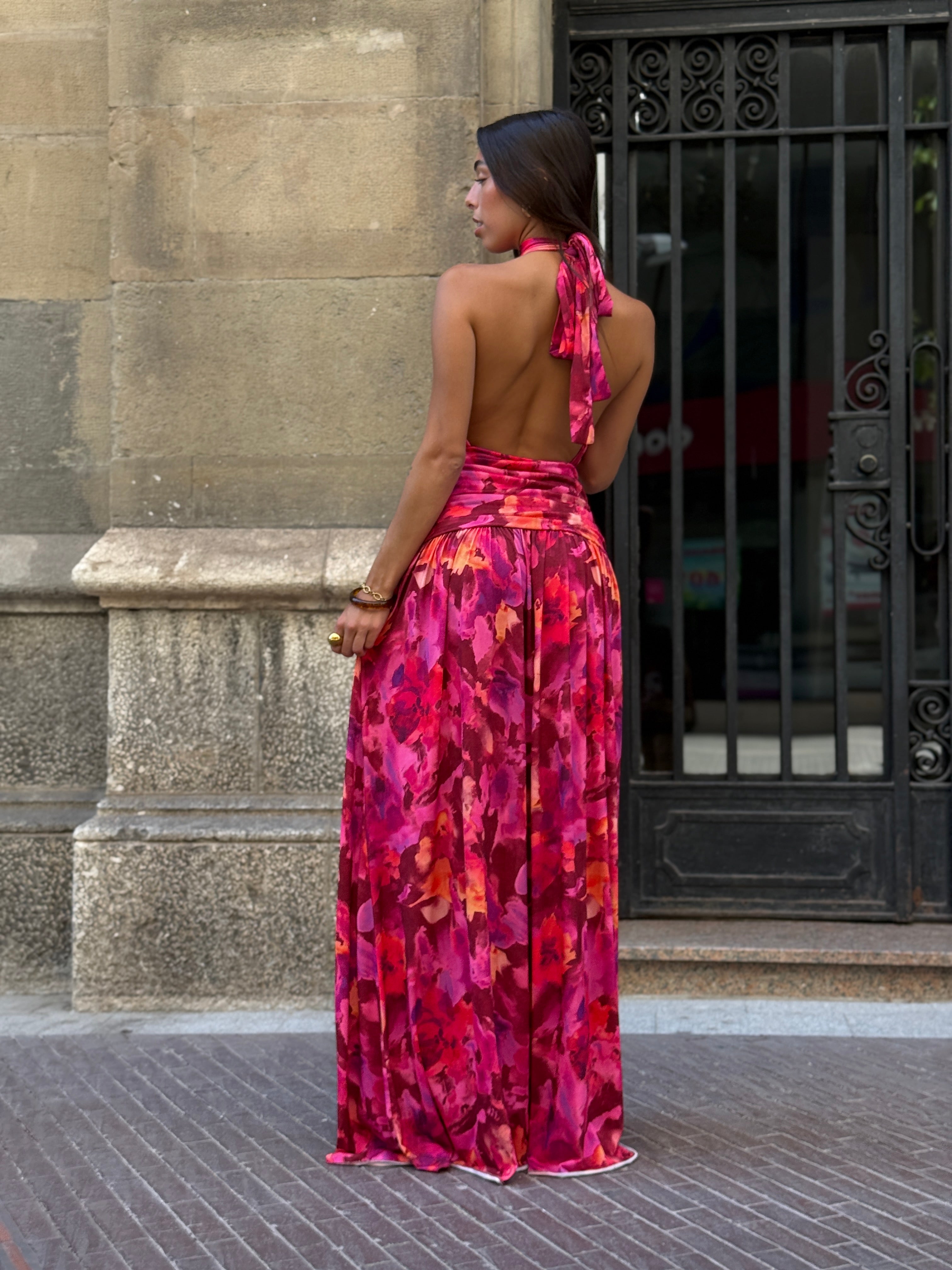 Vestido halter estampado Niria