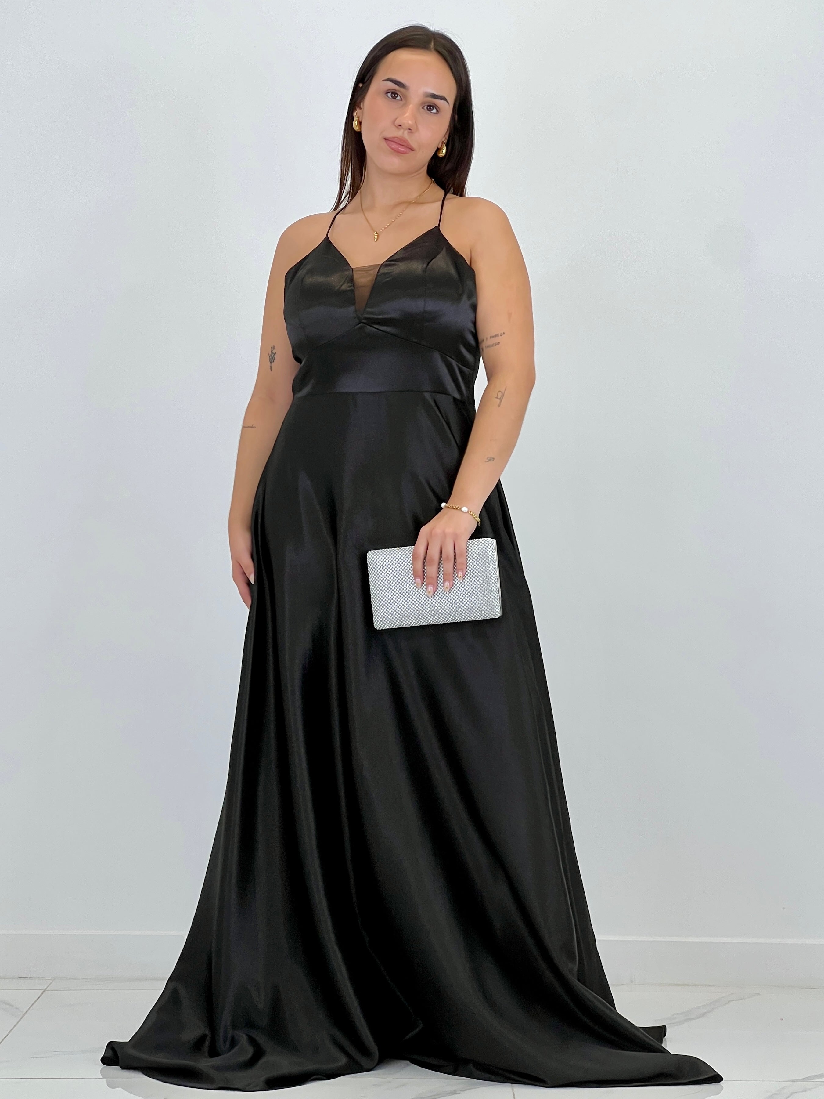 Vestido raso ceremonia Emma