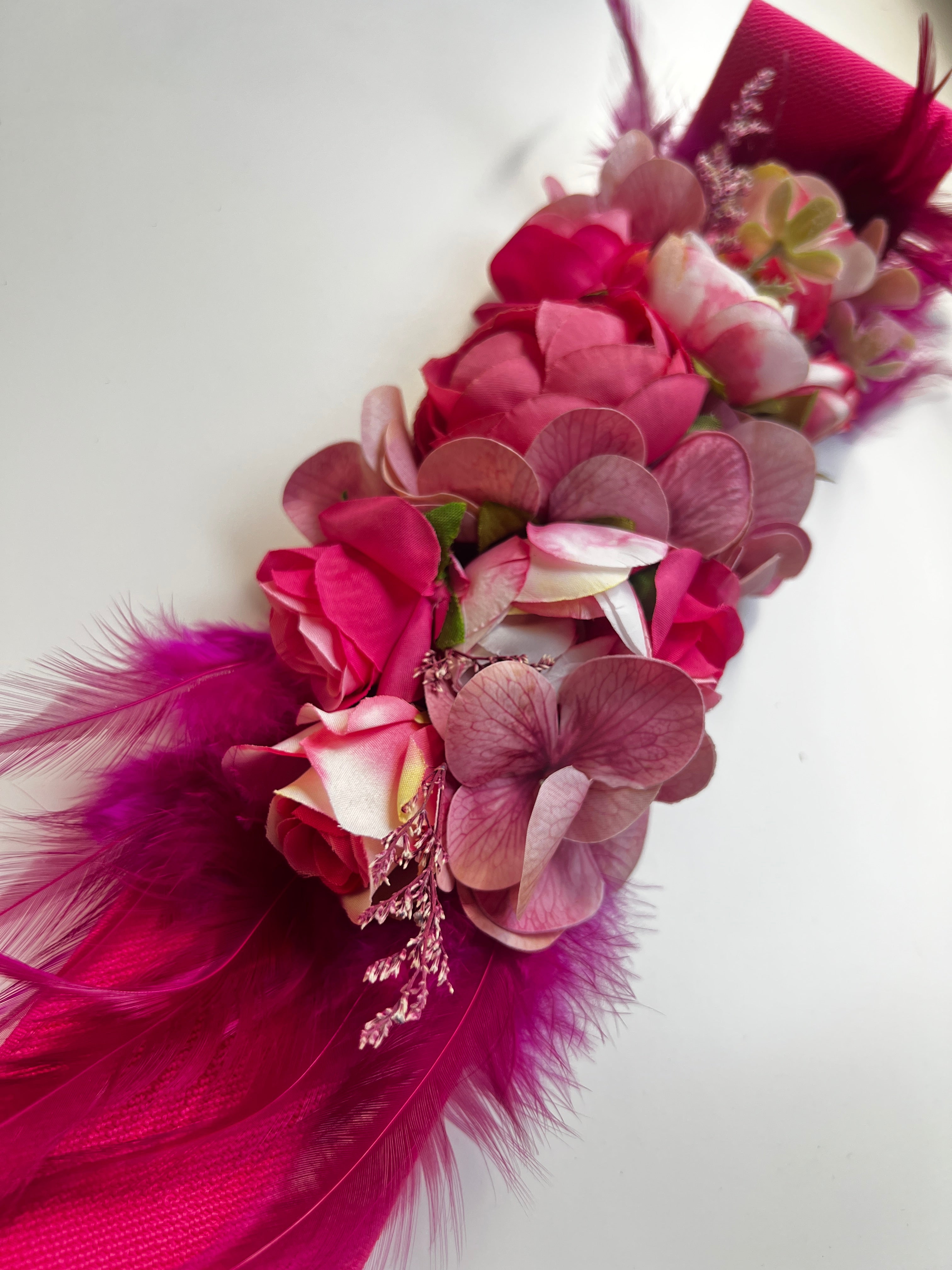 Cinturón floral con plumas goma - Zebra&Maduixa®