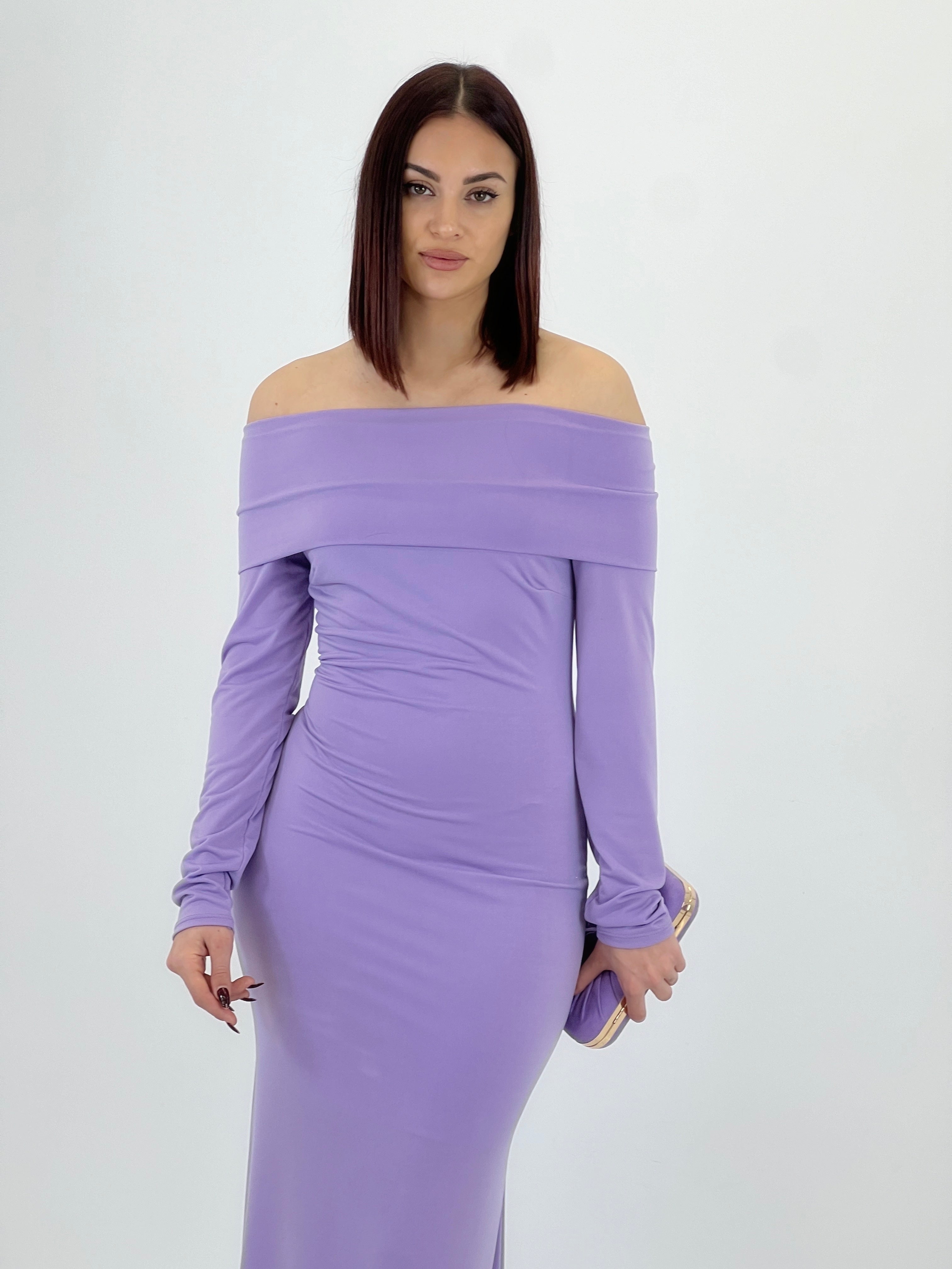 Vestido cuello barco largo Eva