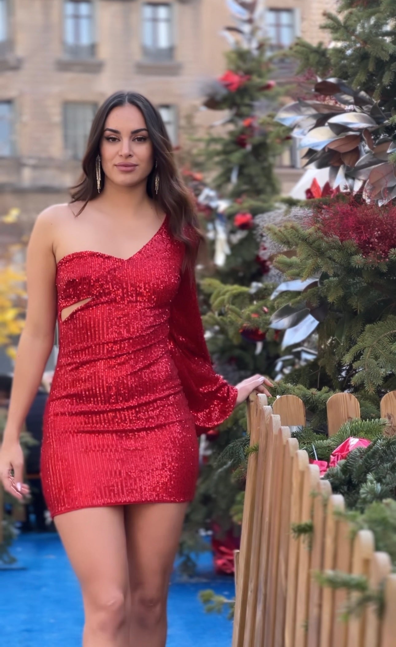 Vestido lentejuelas asimétrico Karen