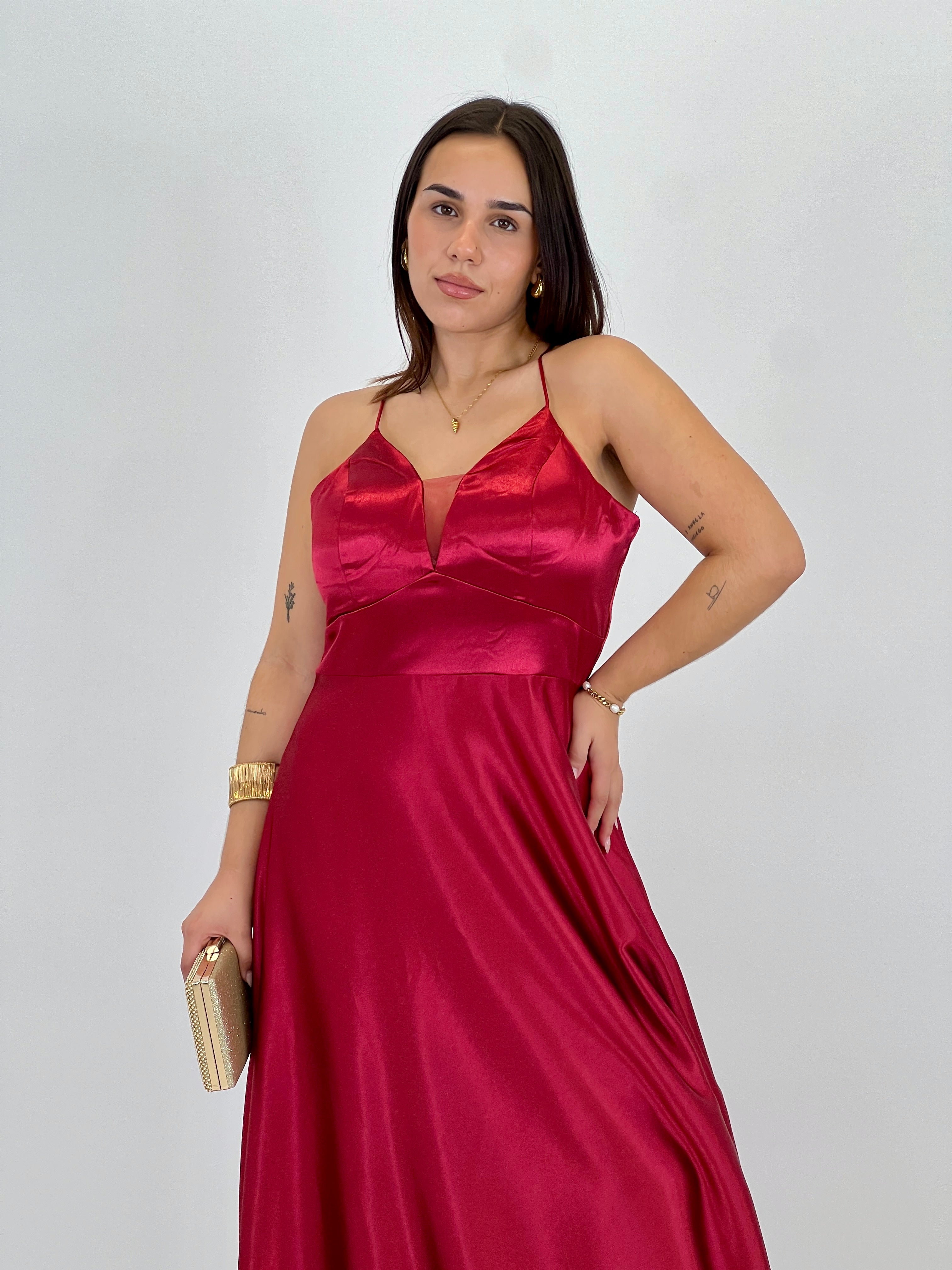 Vestido raso ceremonia Emma