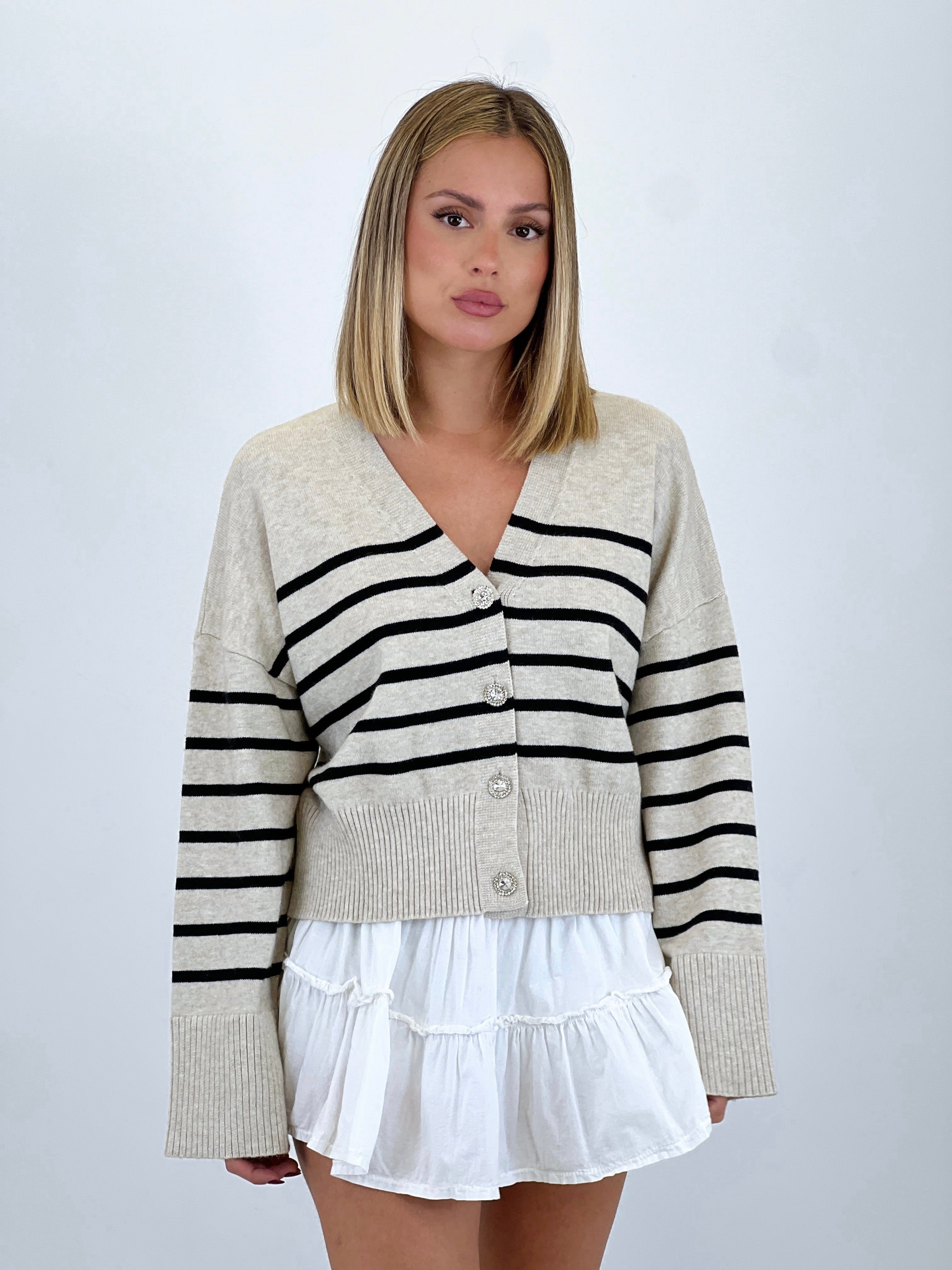 Striped jacket with buttons