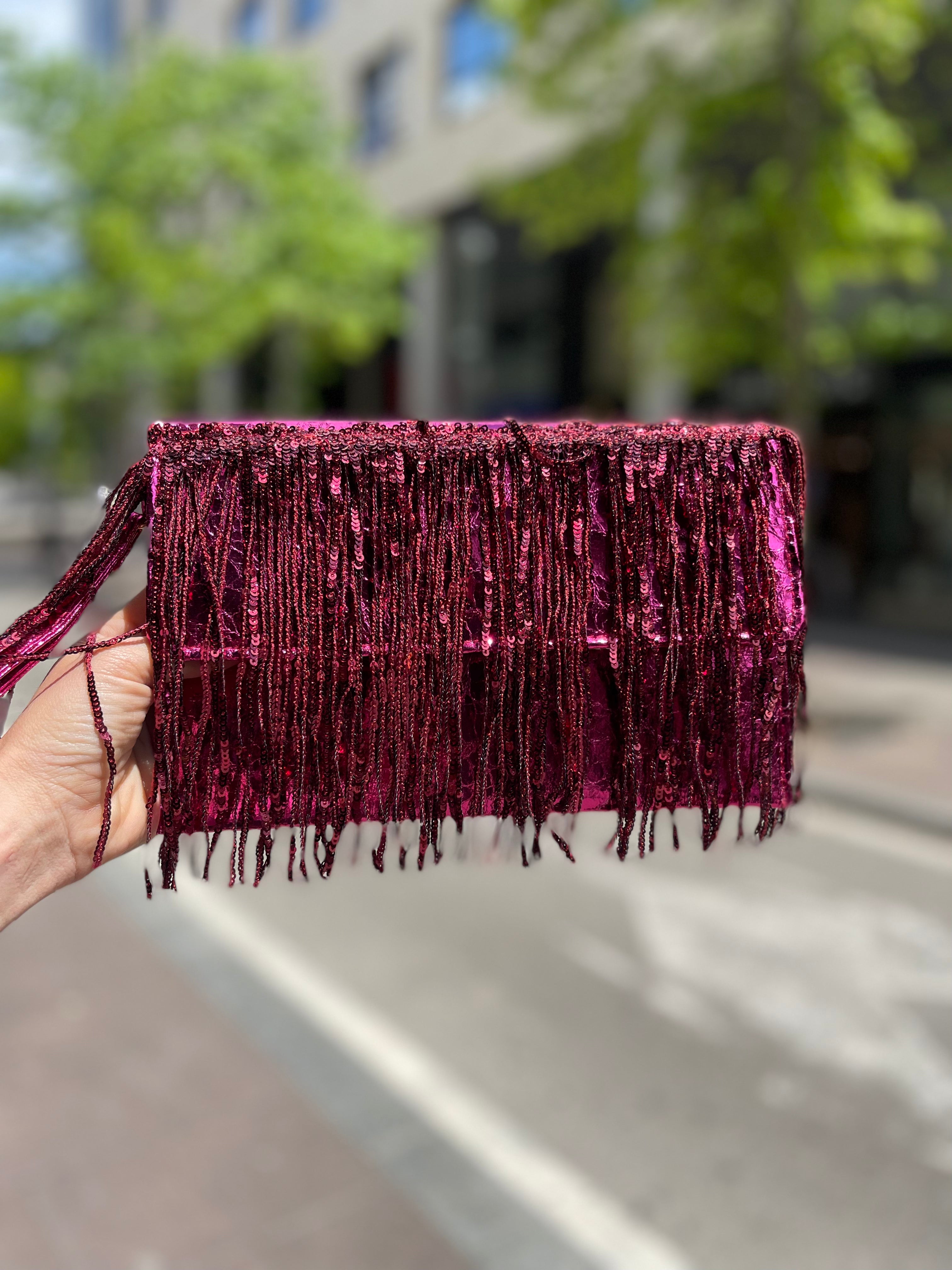 Sequin strap handbag