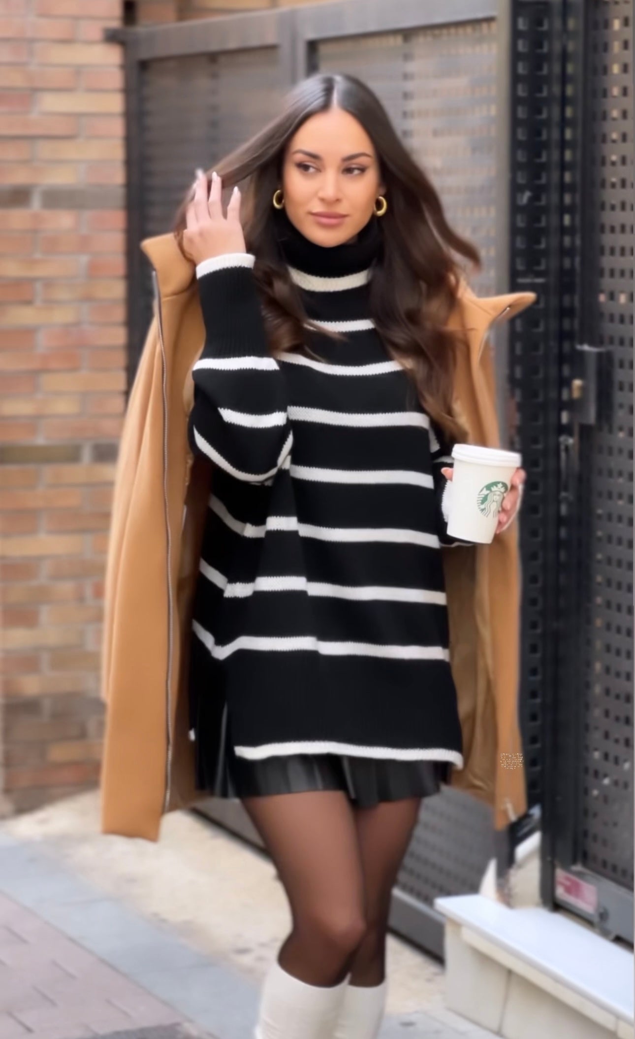 Jersey básico riscas gola subida