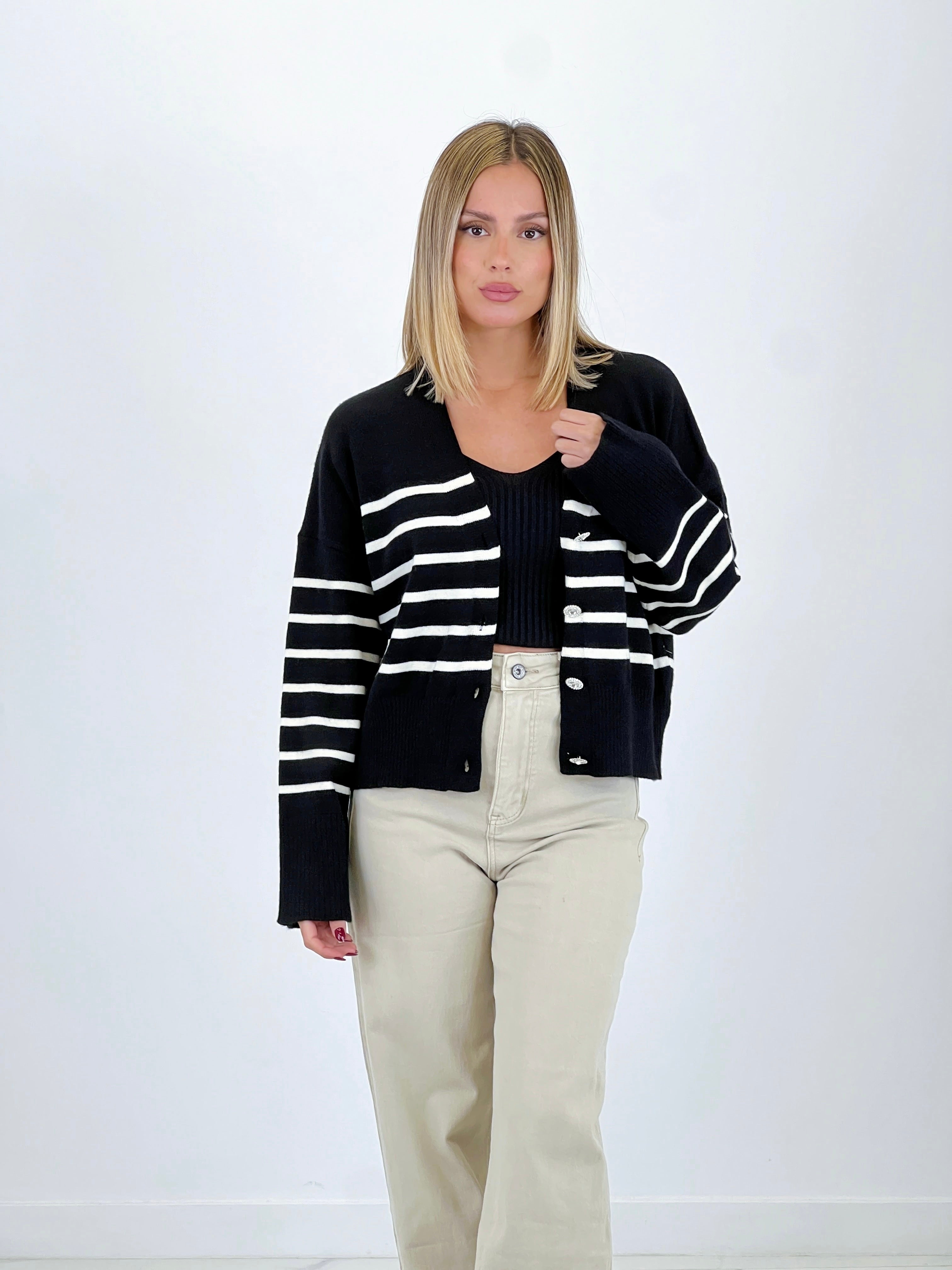 Striped jacket with buttons