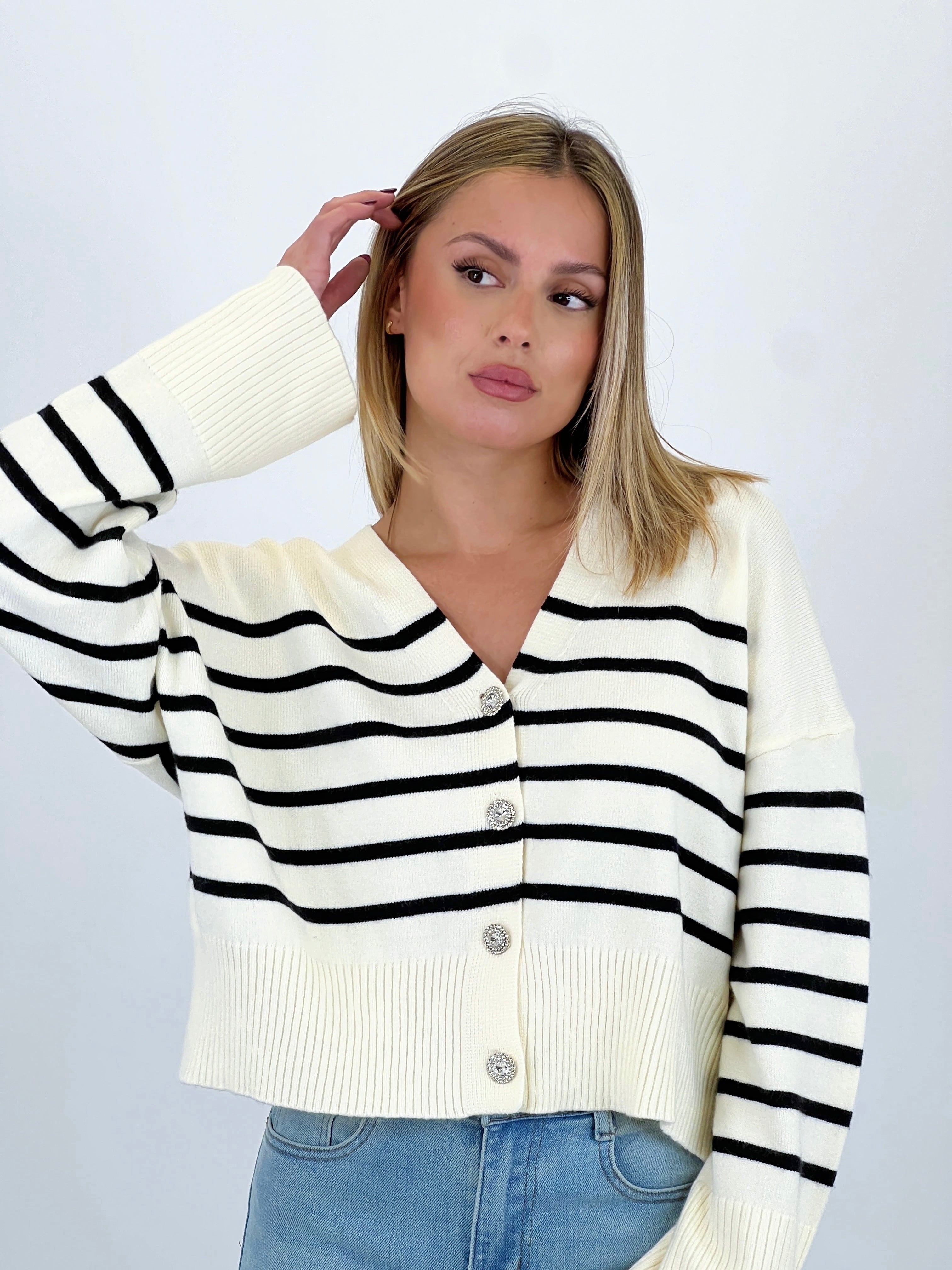 Striped jacket with buttons