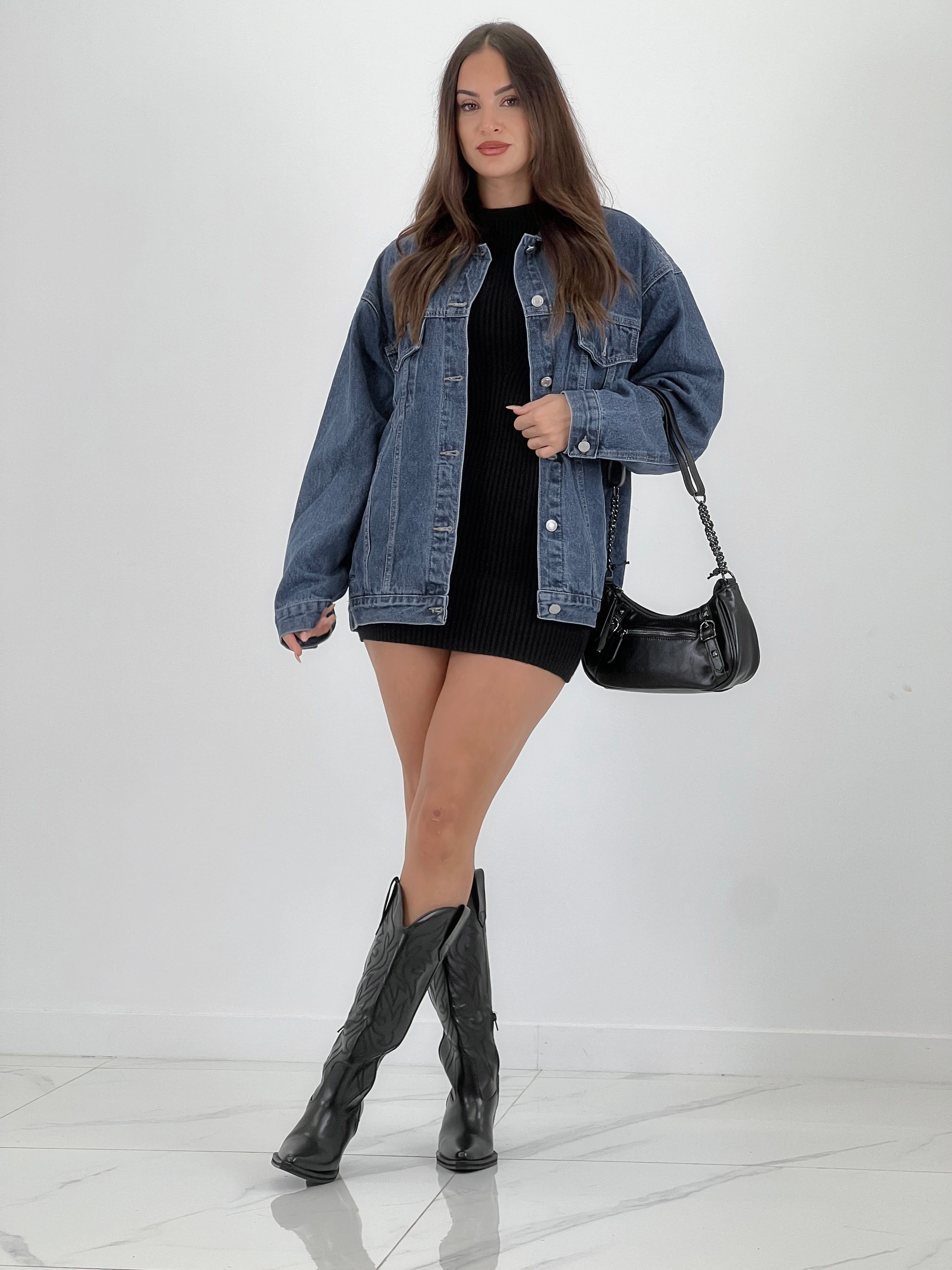 Cazadora denim oversize