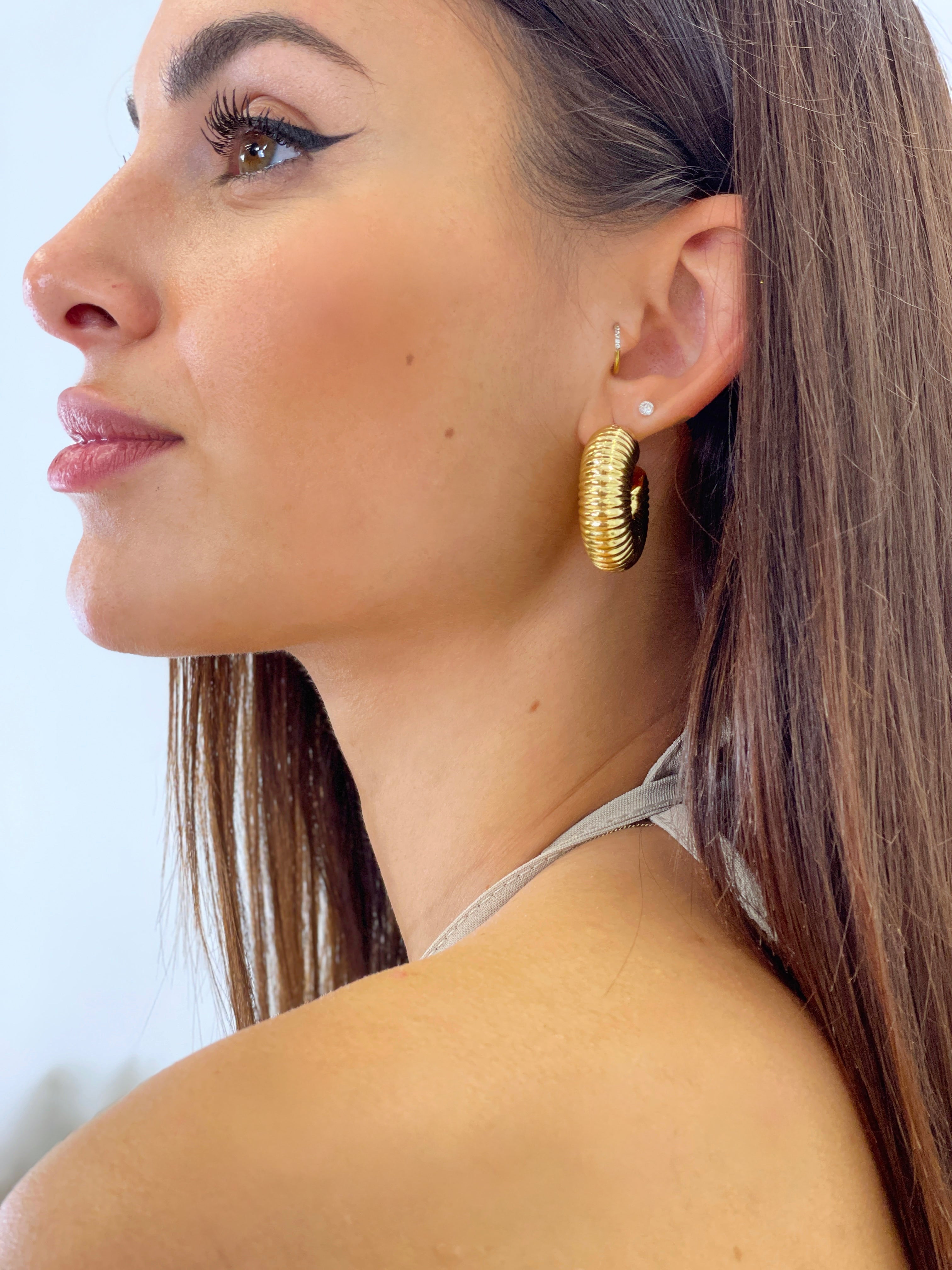 Brincos de argola caracol do mar