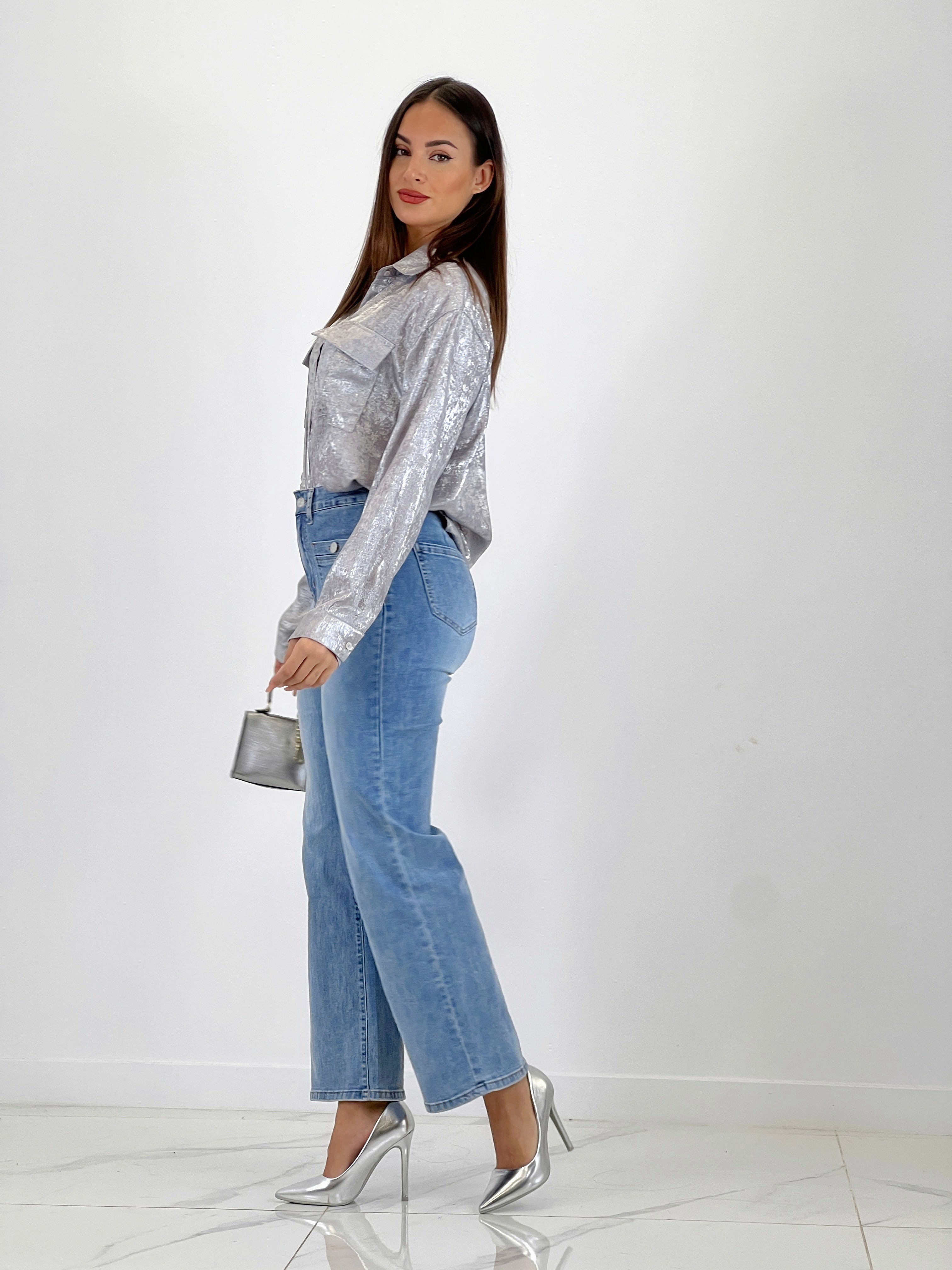 Zapato tacón stiletto metalizado