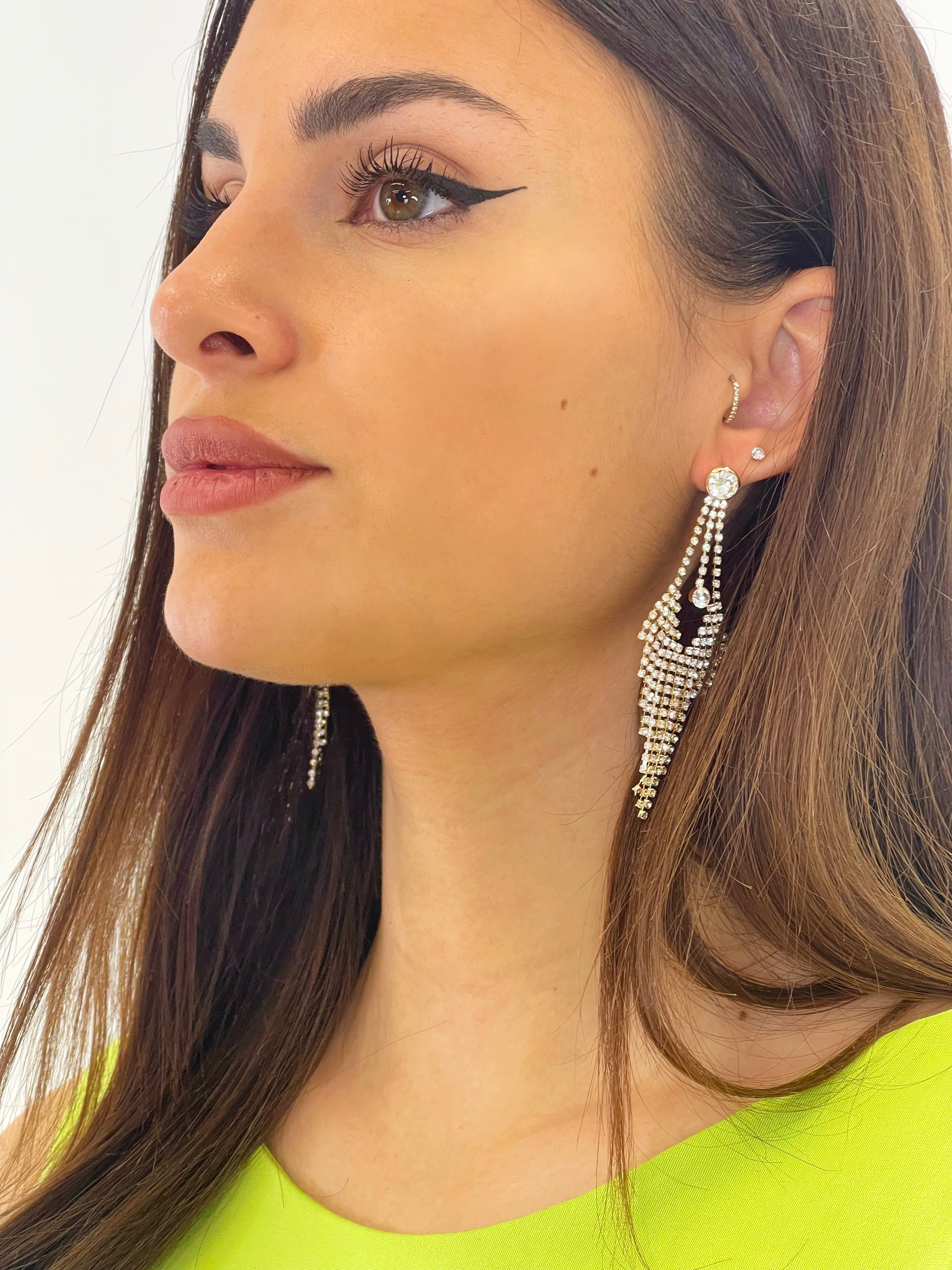 Pendientes péndulo pedrería