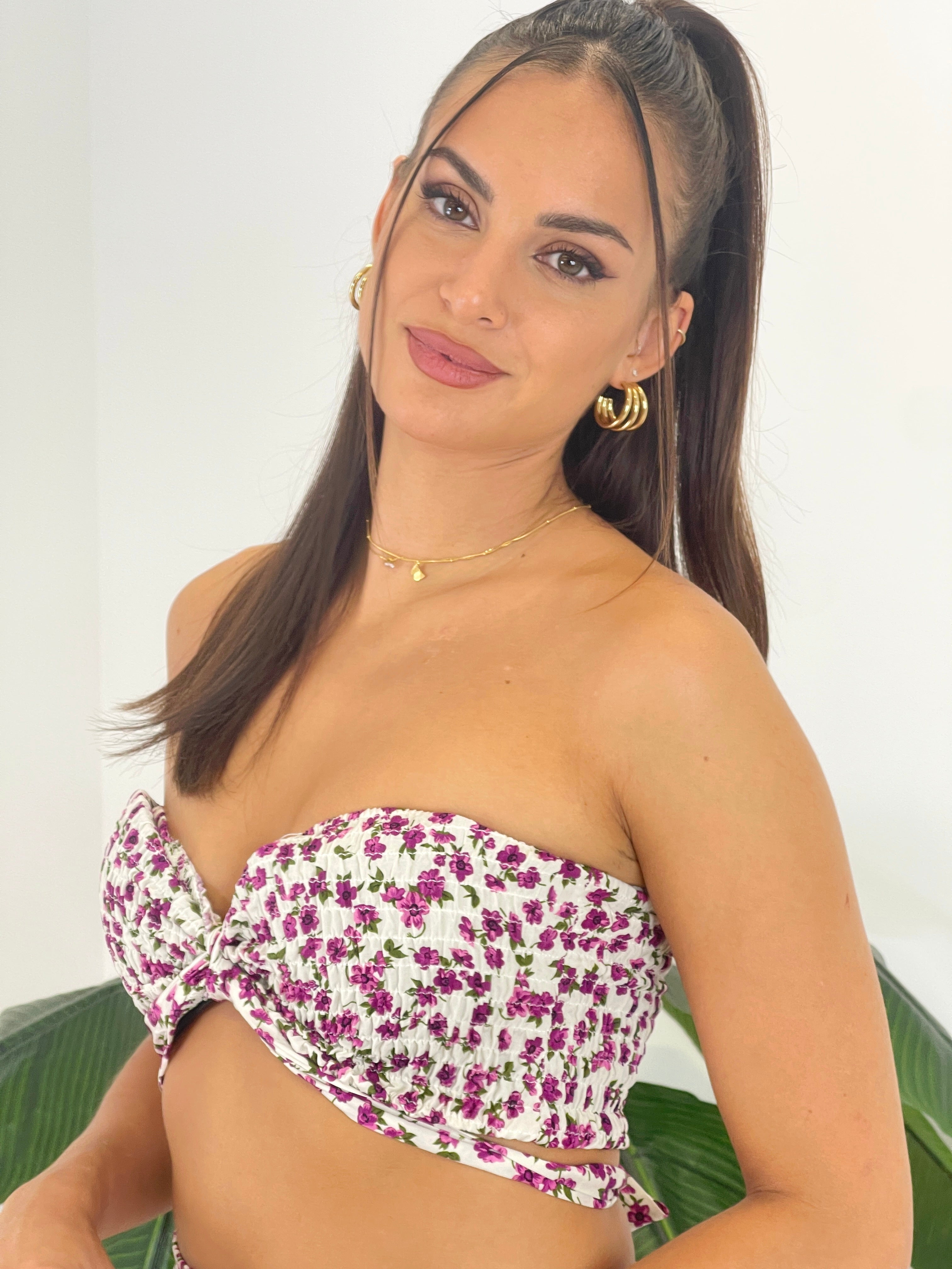 Floral print crop top