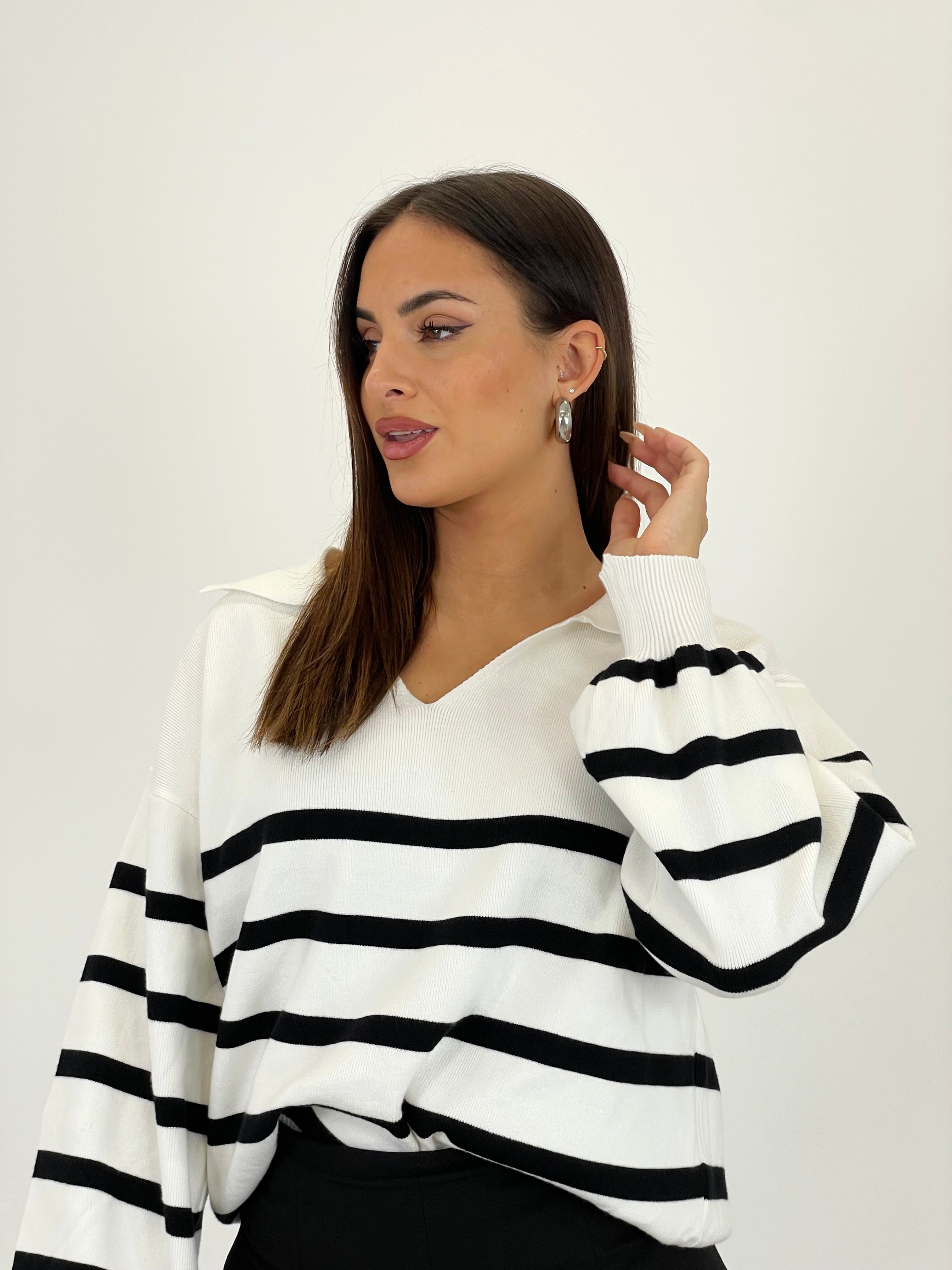 Jersey rayas cuello solapas