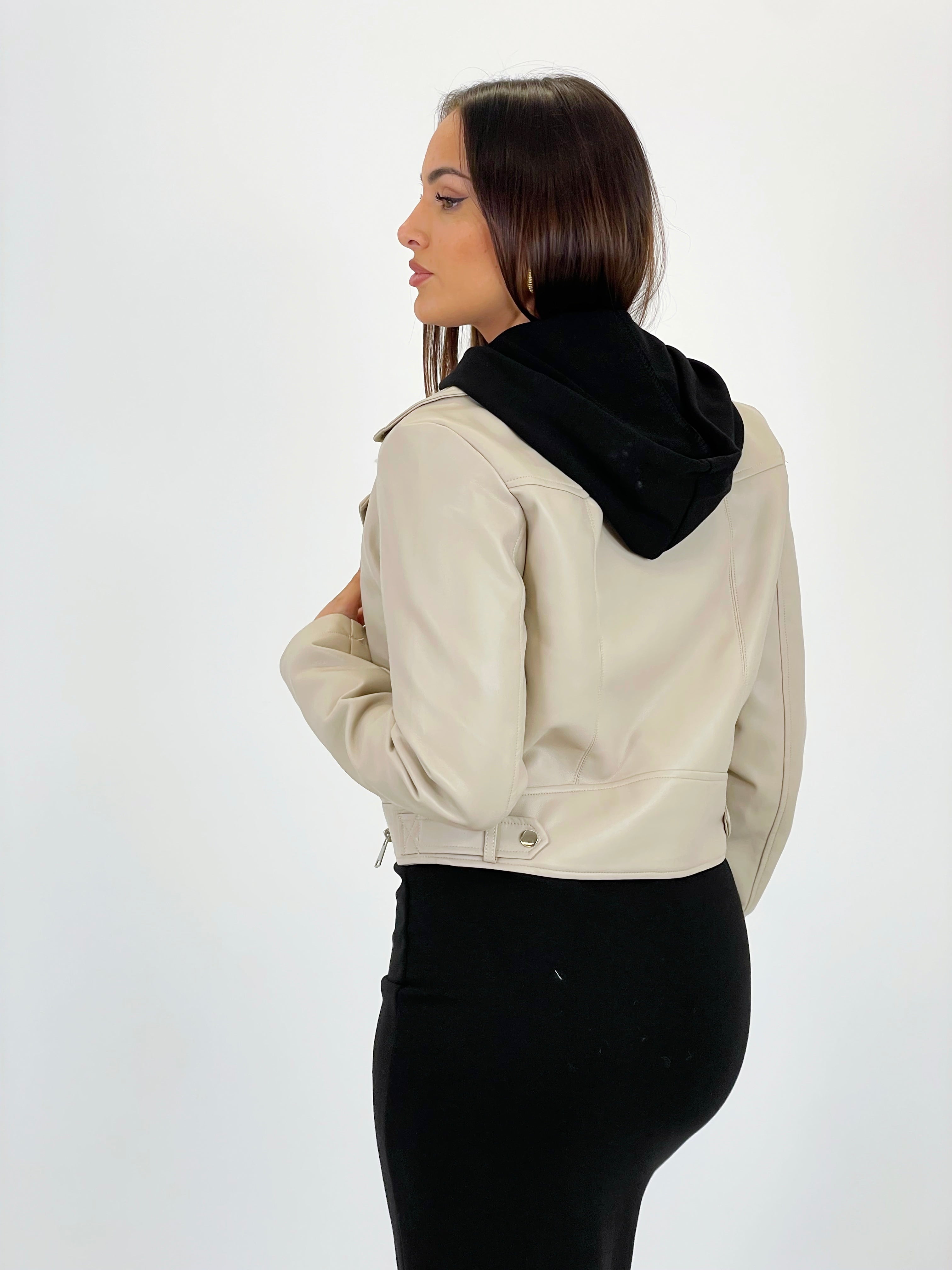 Cazadora biker efecto piel