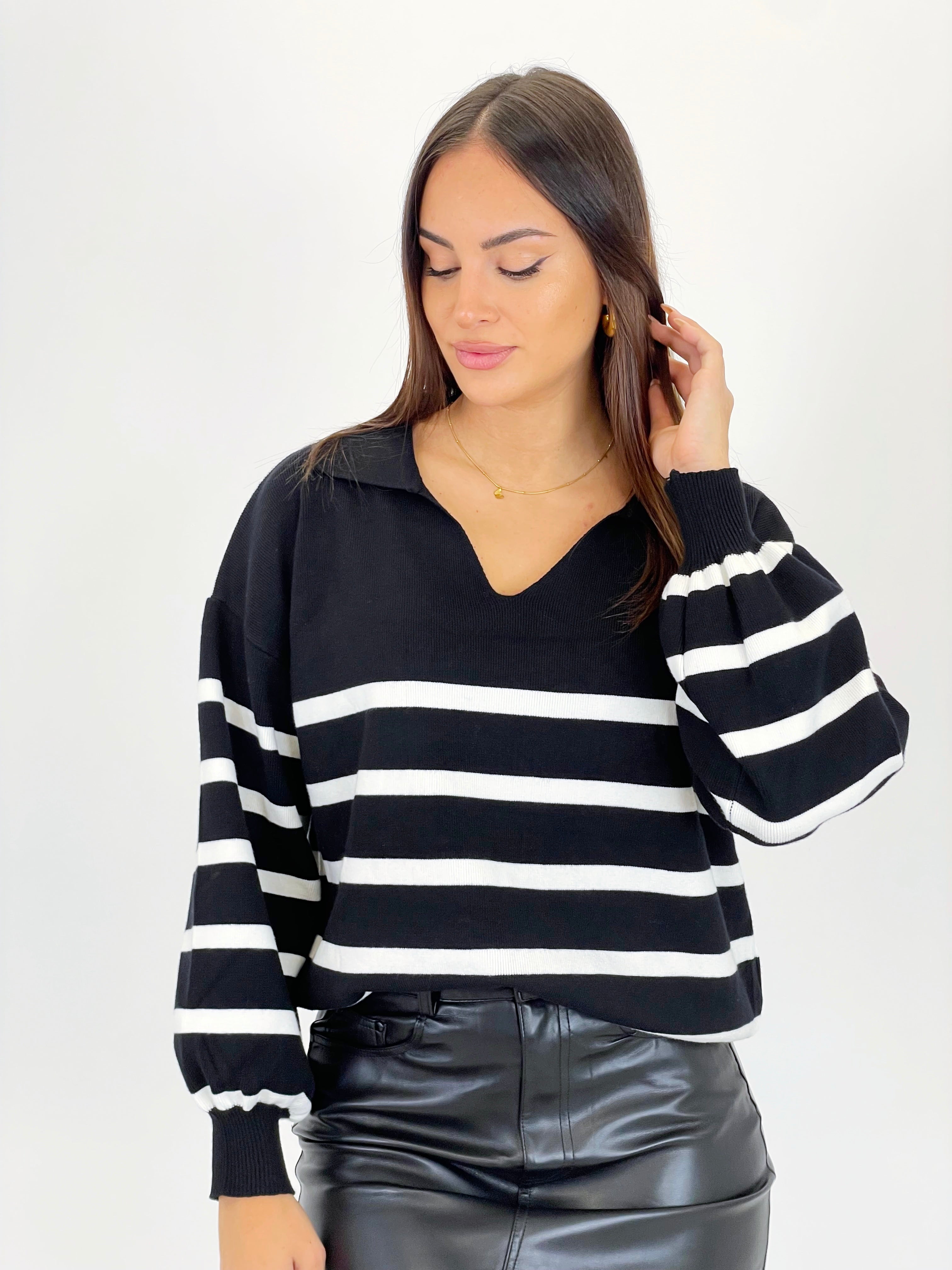 Jersey rayas cuello solapas