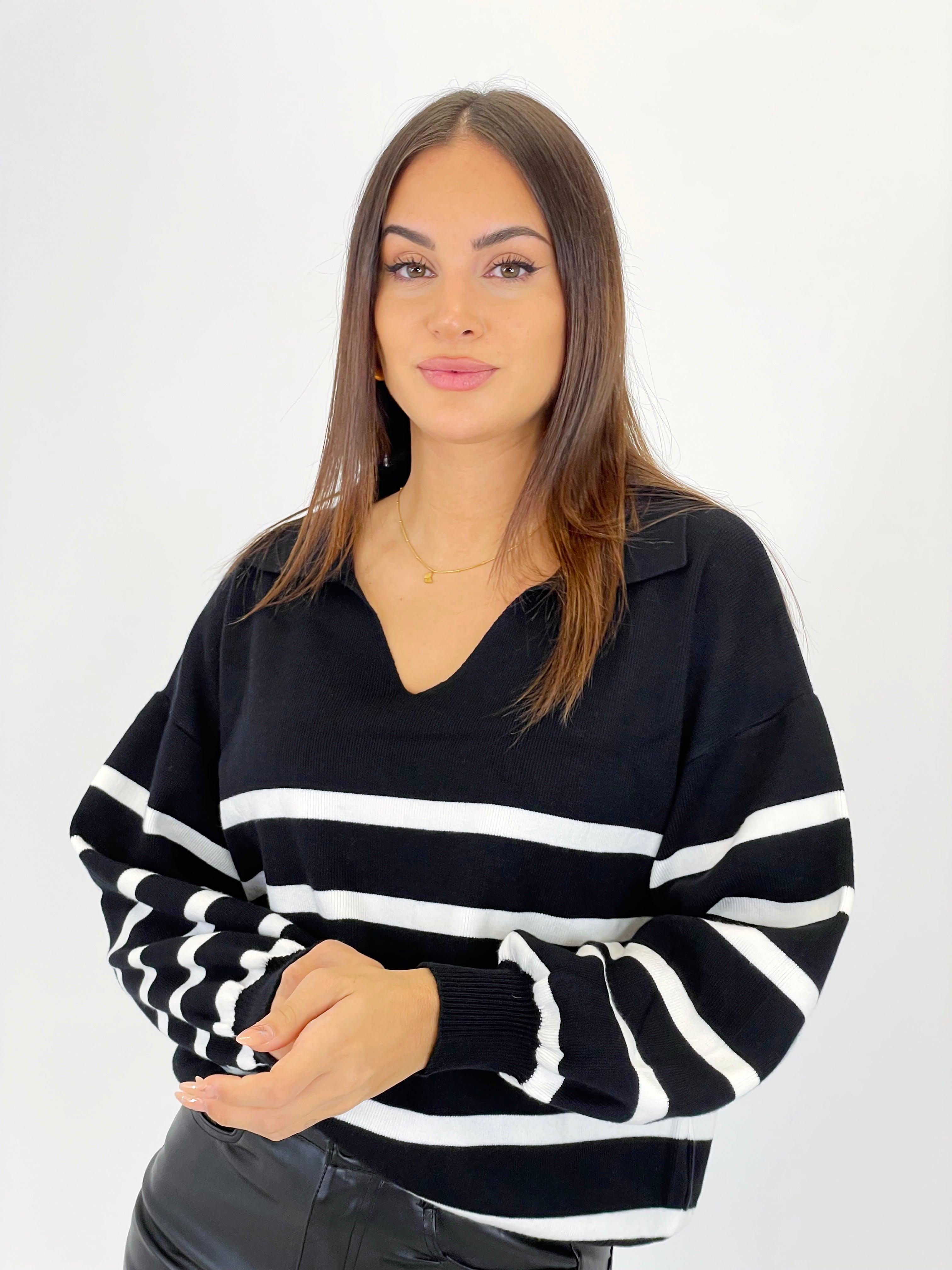 Jersey rayas cuello solapas