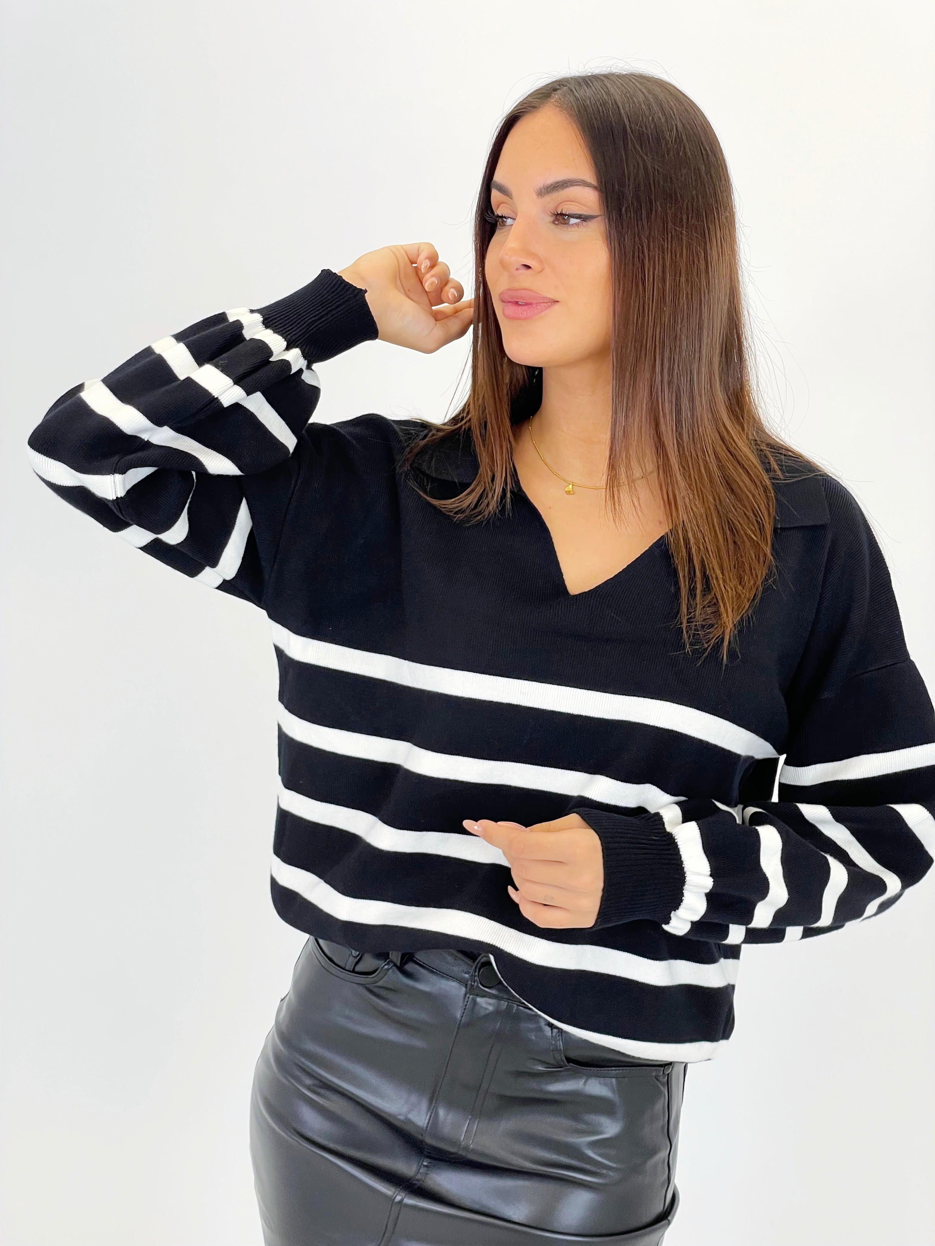 Jersey rayas cuello solapas