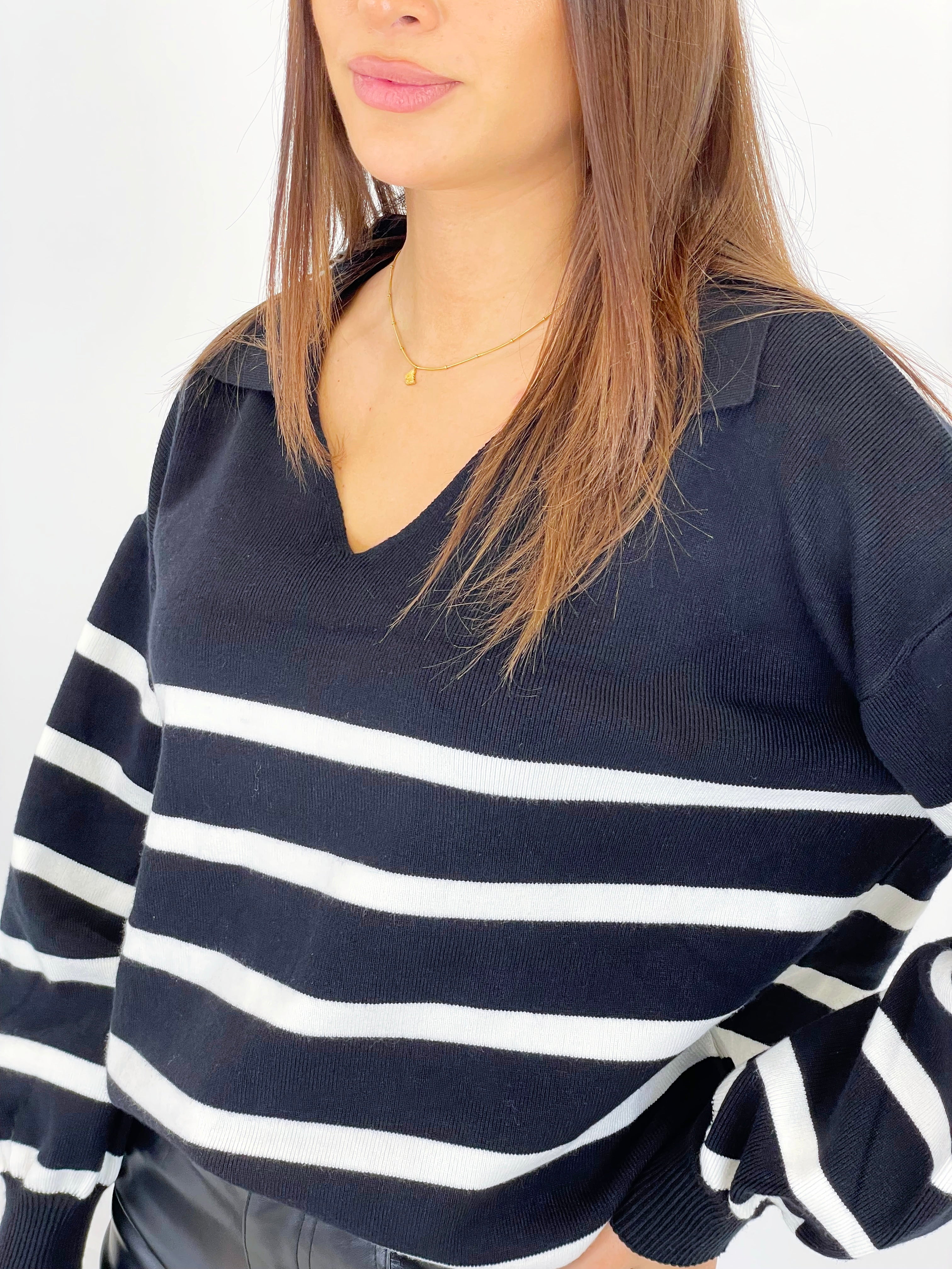 Jersey rayas cuello solapas