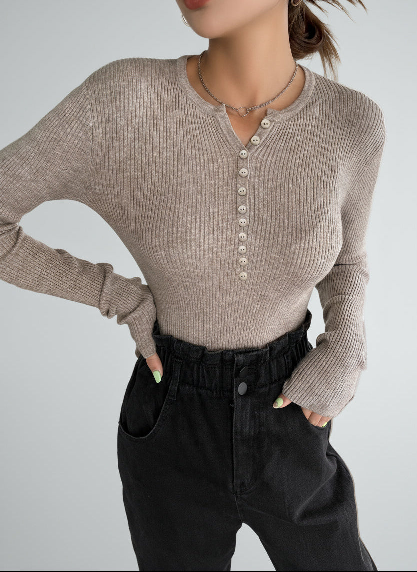 Jersey botones canalé