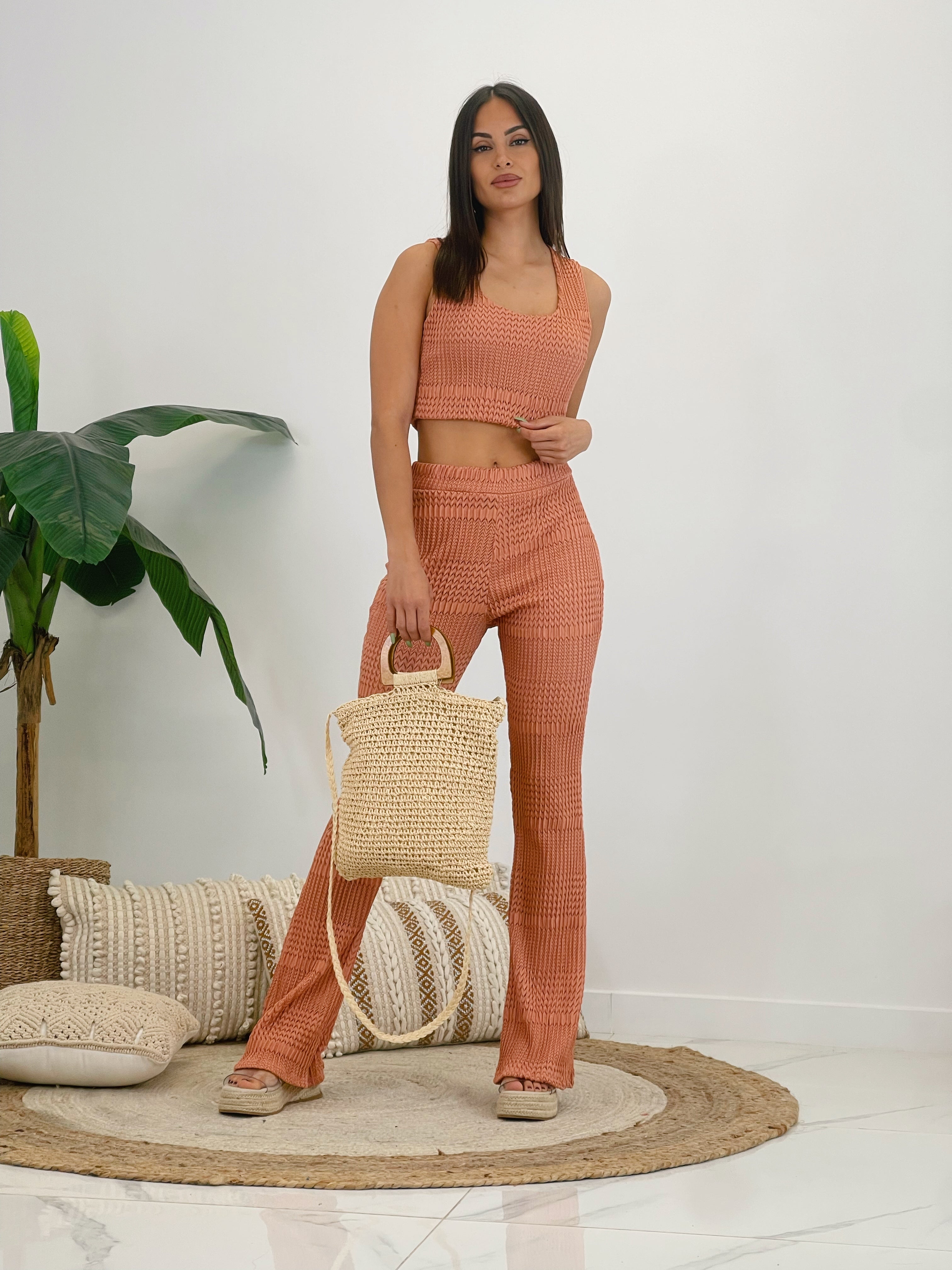 Pantalón Flare punto edén