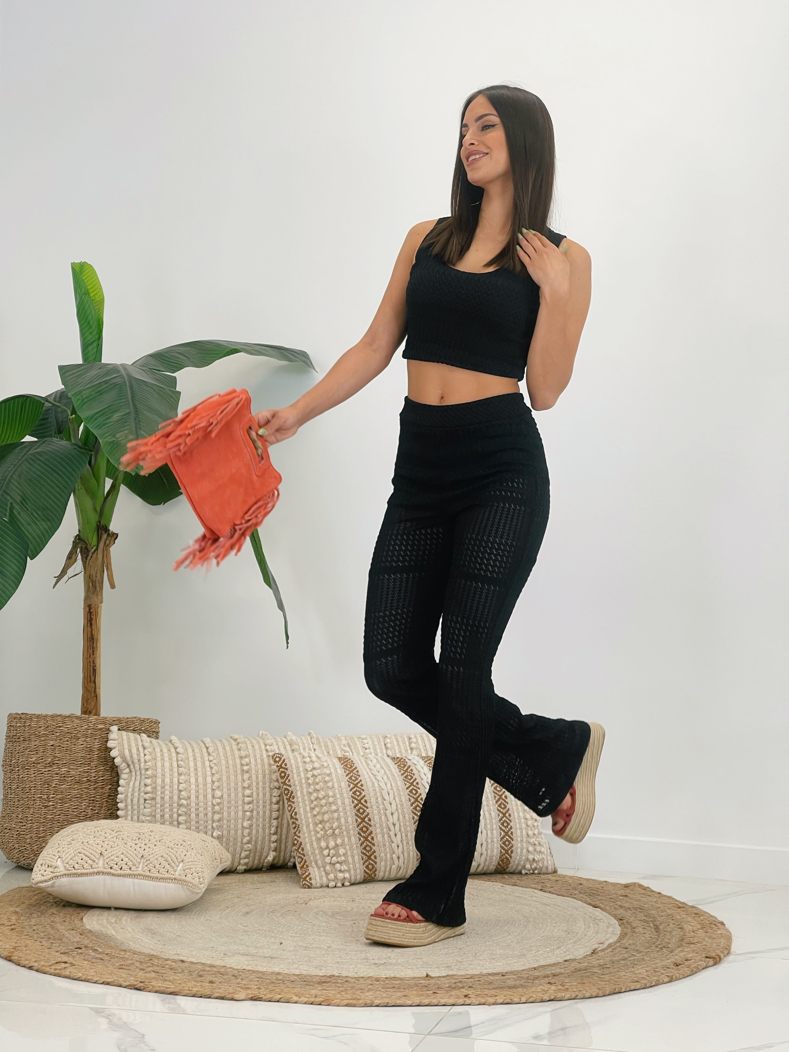 Pantalón Flare punto edén