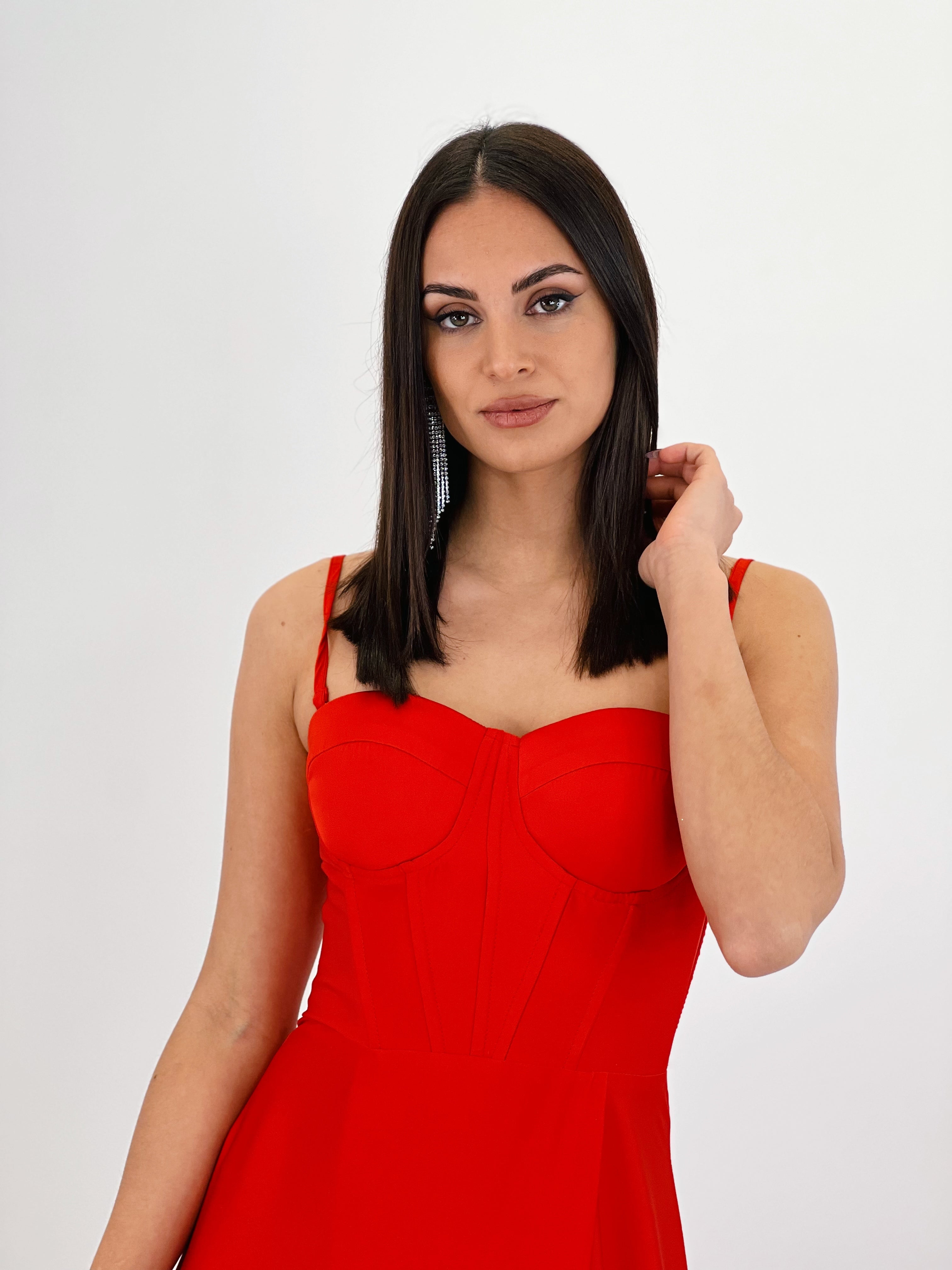 Vestido corsé raso Sarah