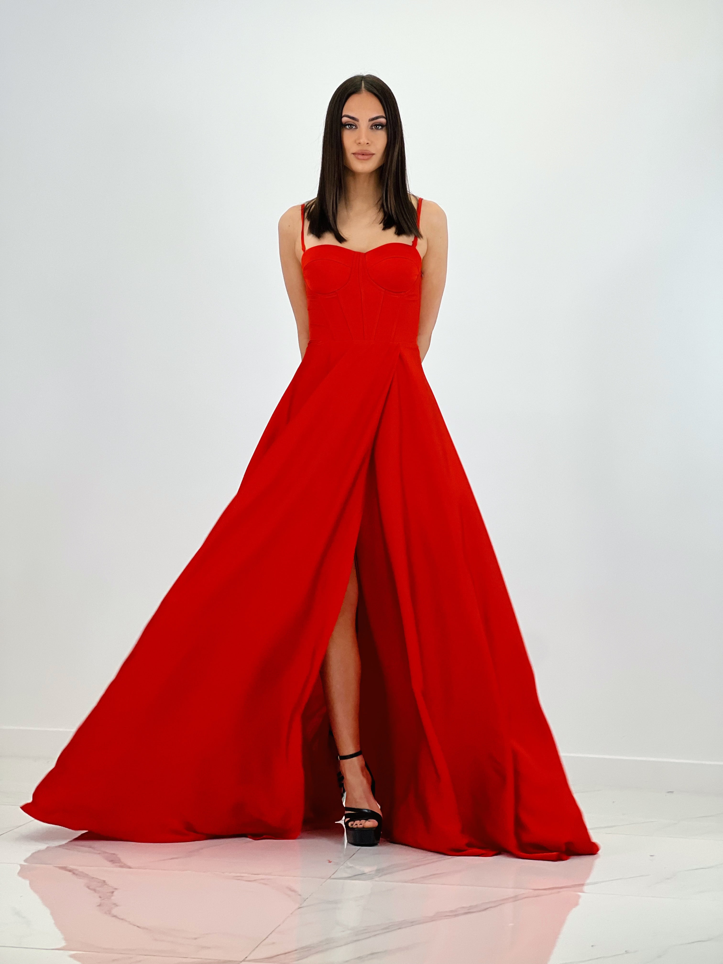 Vestido corsé raso Sarah