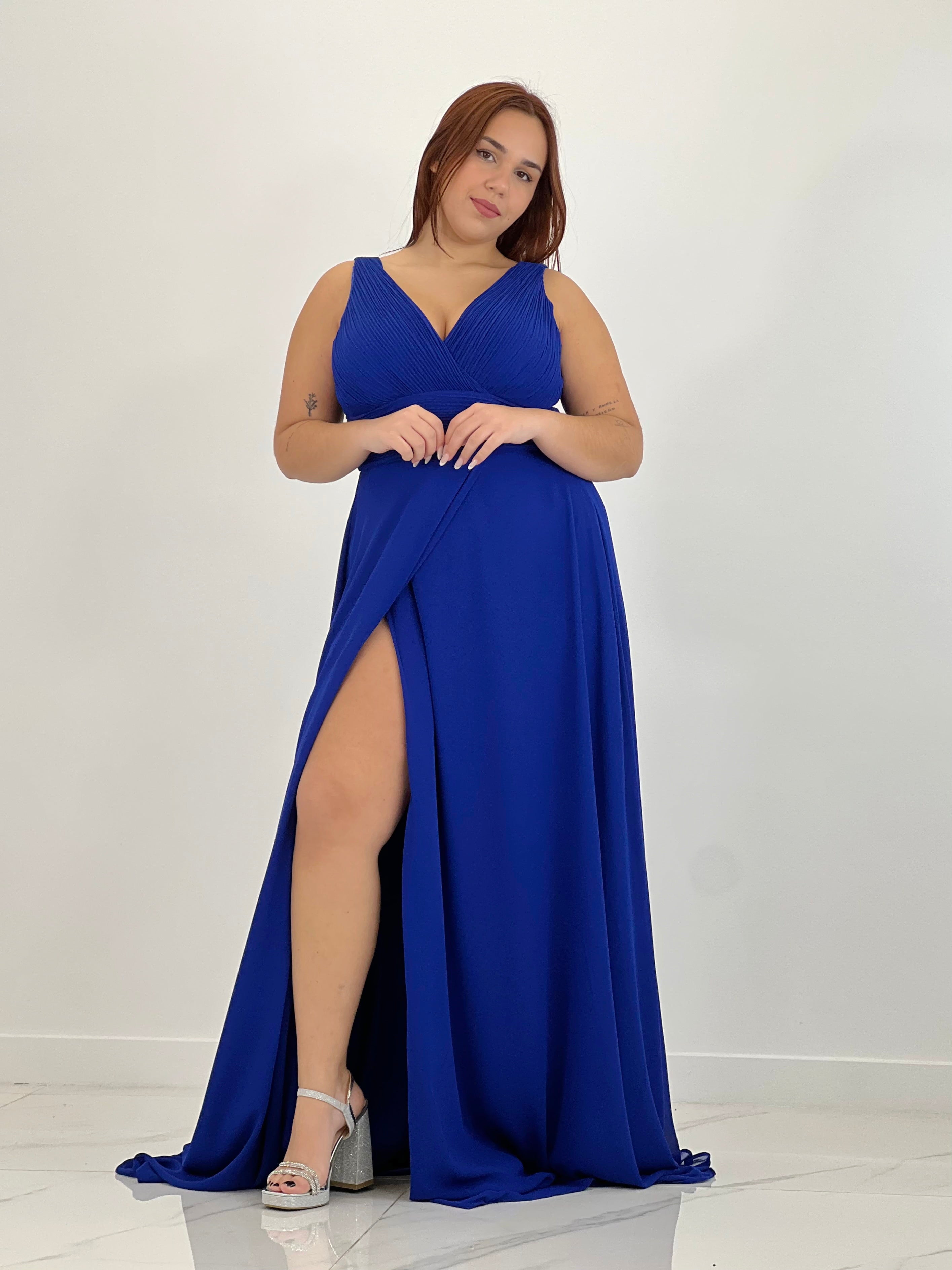 Vestido escote plisado Samantha
