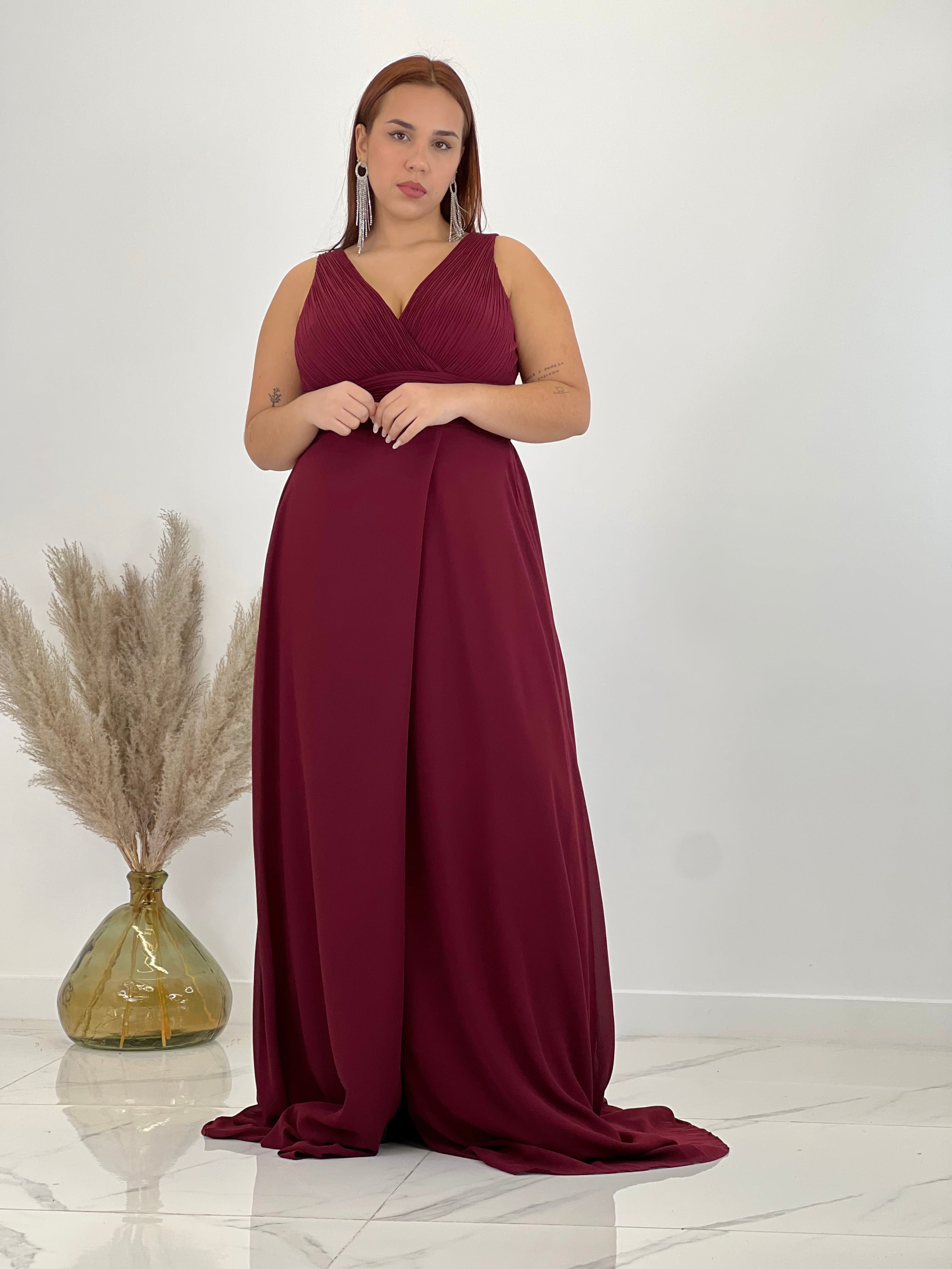 Vestido escote plisado Samantha