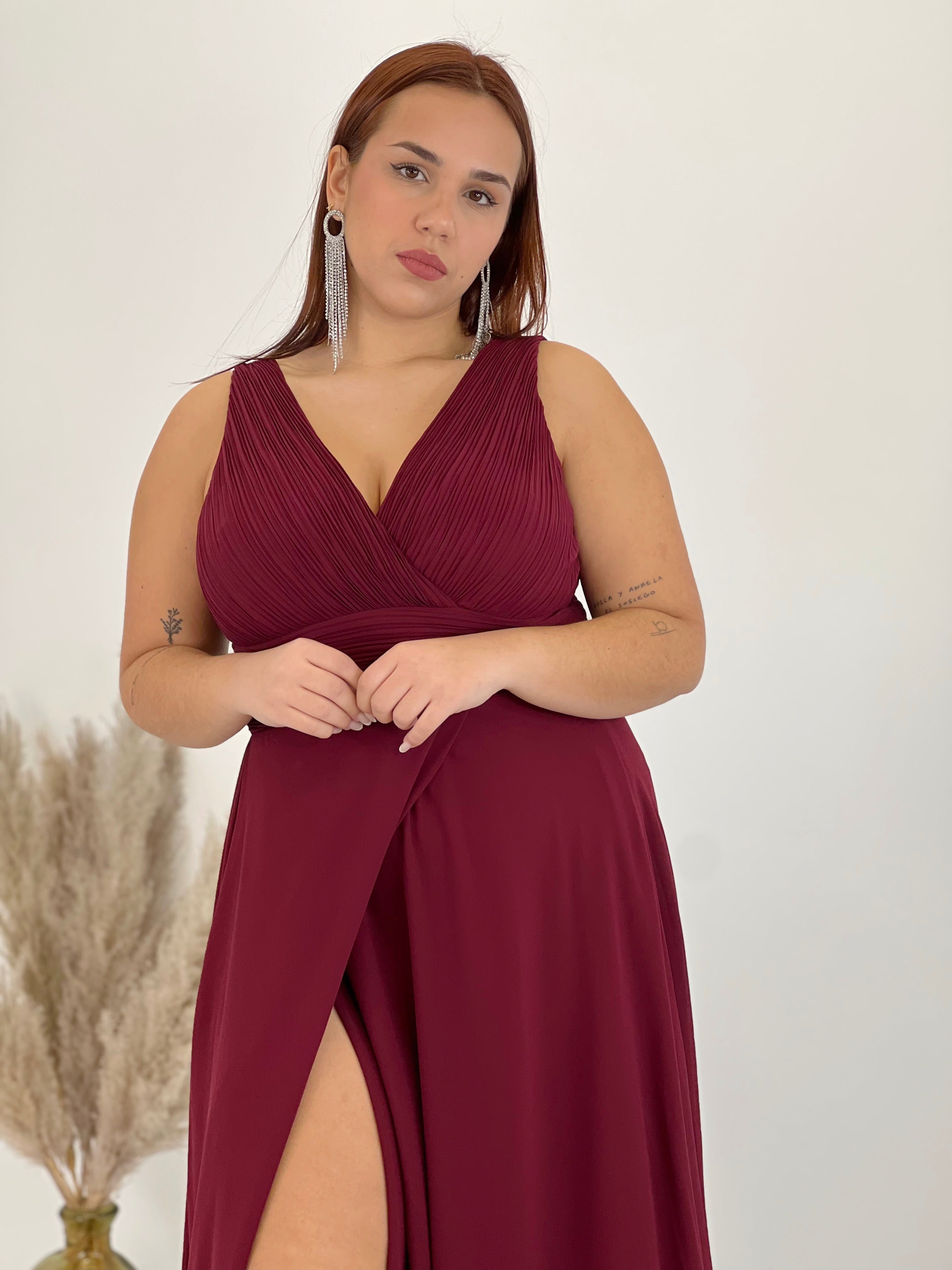 Vestido escote plisado Samantha