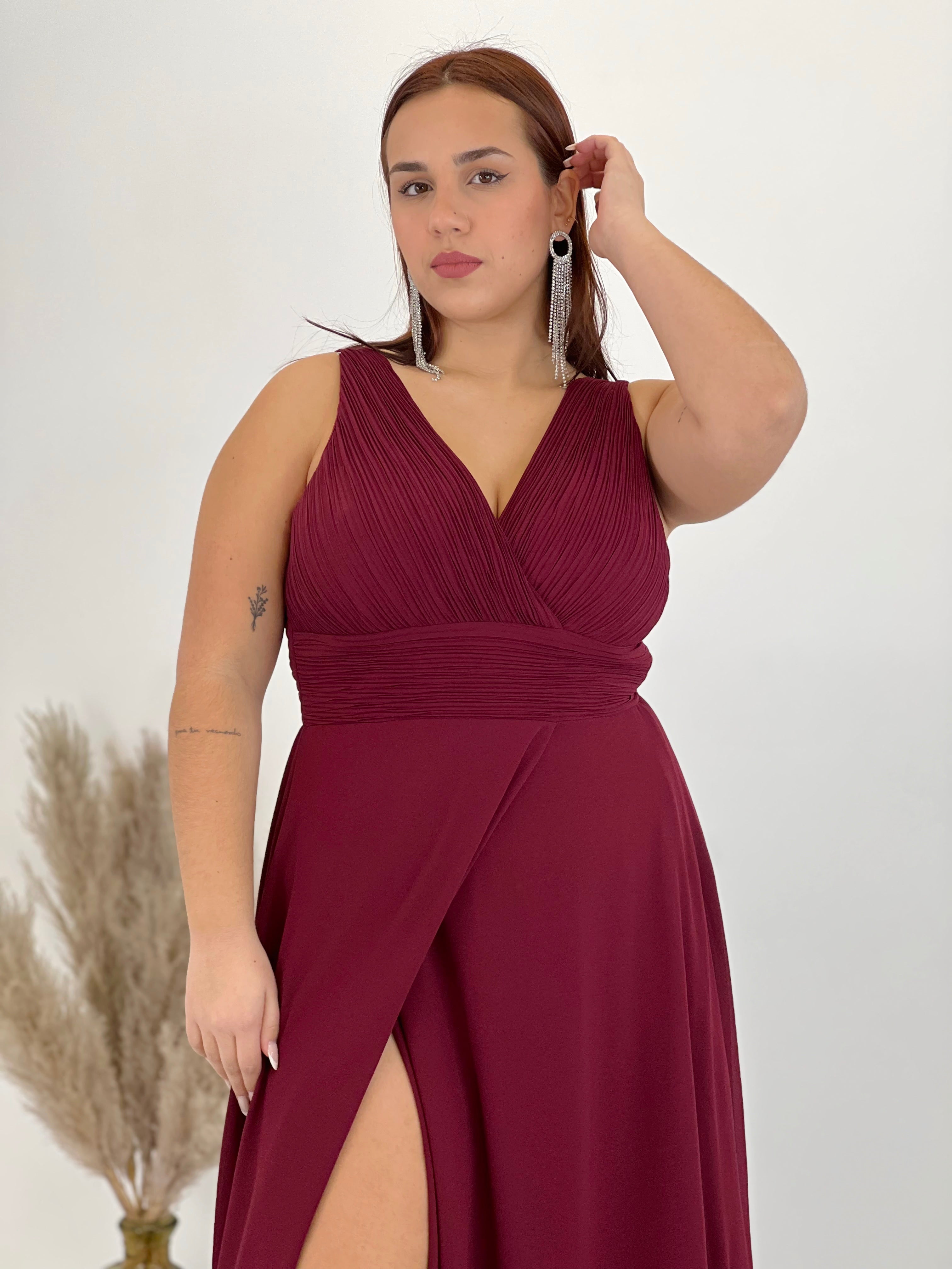 Vestido escote plisado Samantha