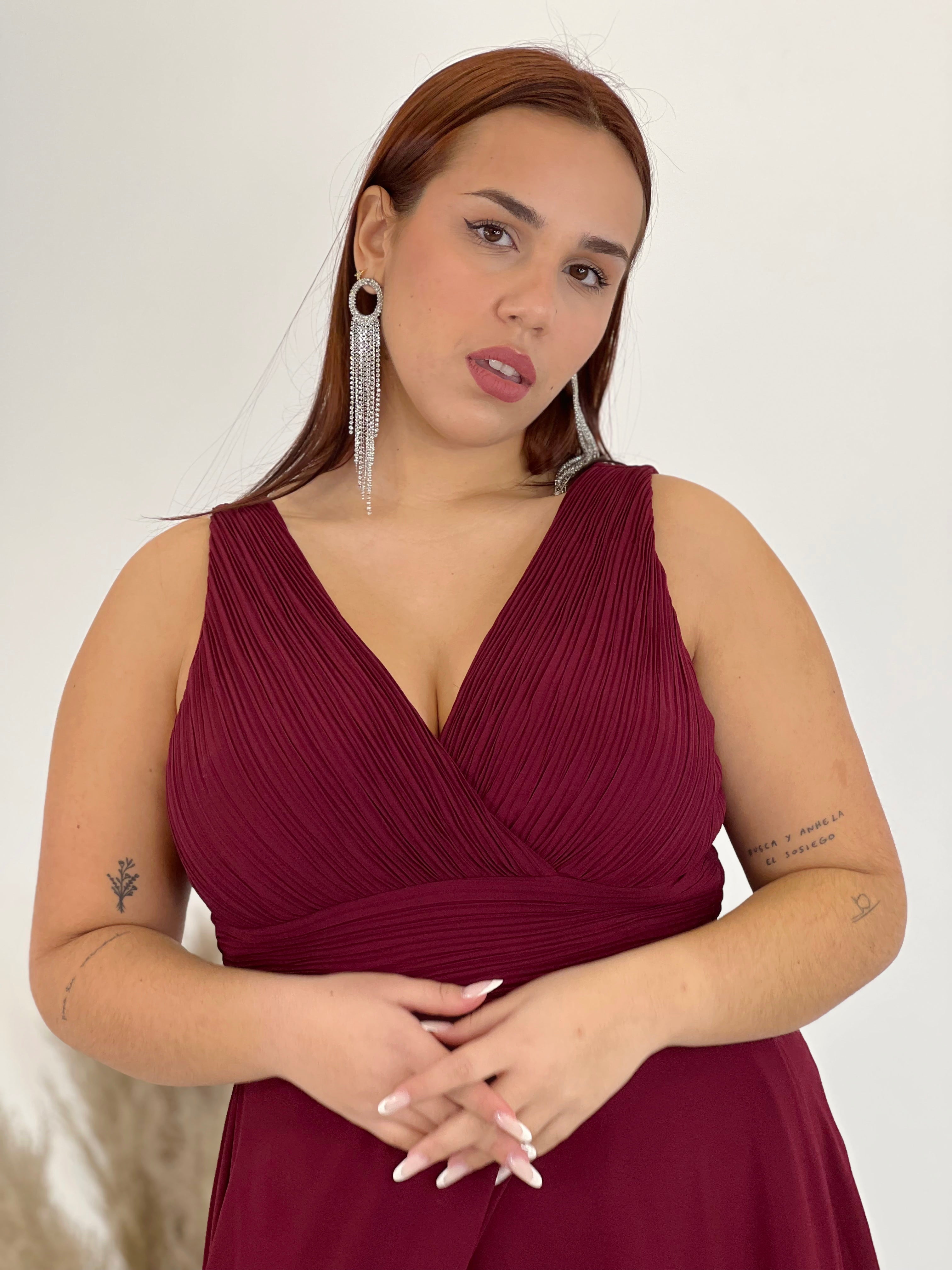 Vestido escote plisado Samantha