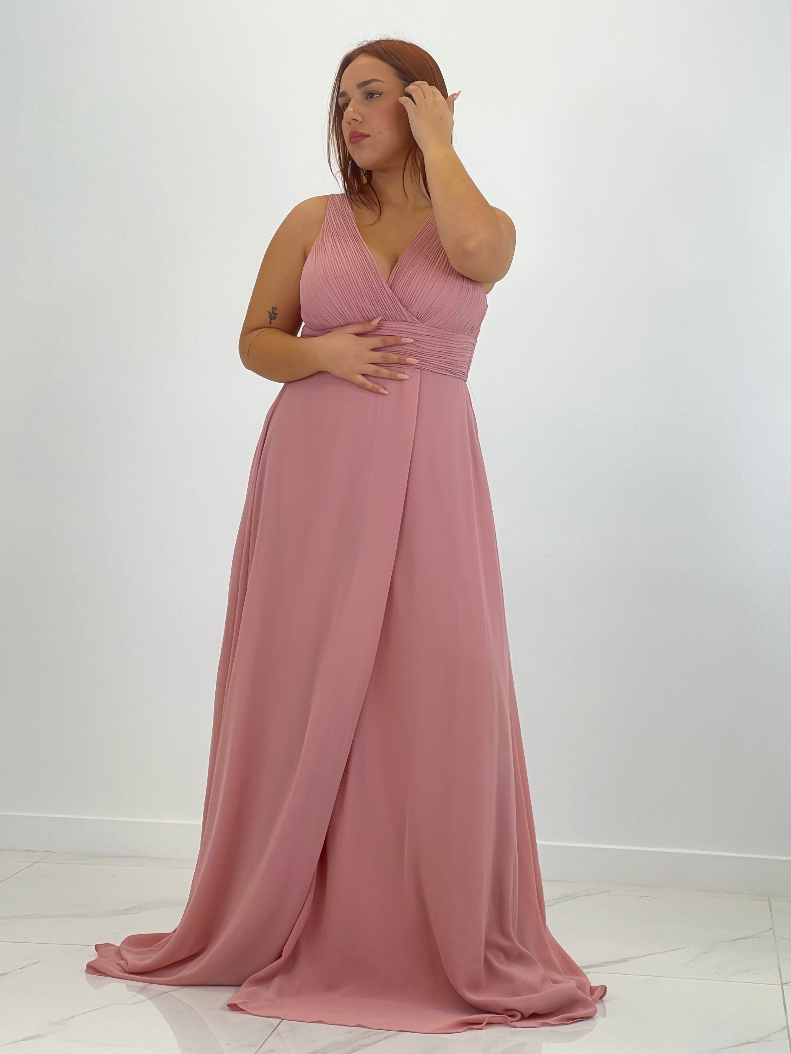 Vestido escote plisado Samantha