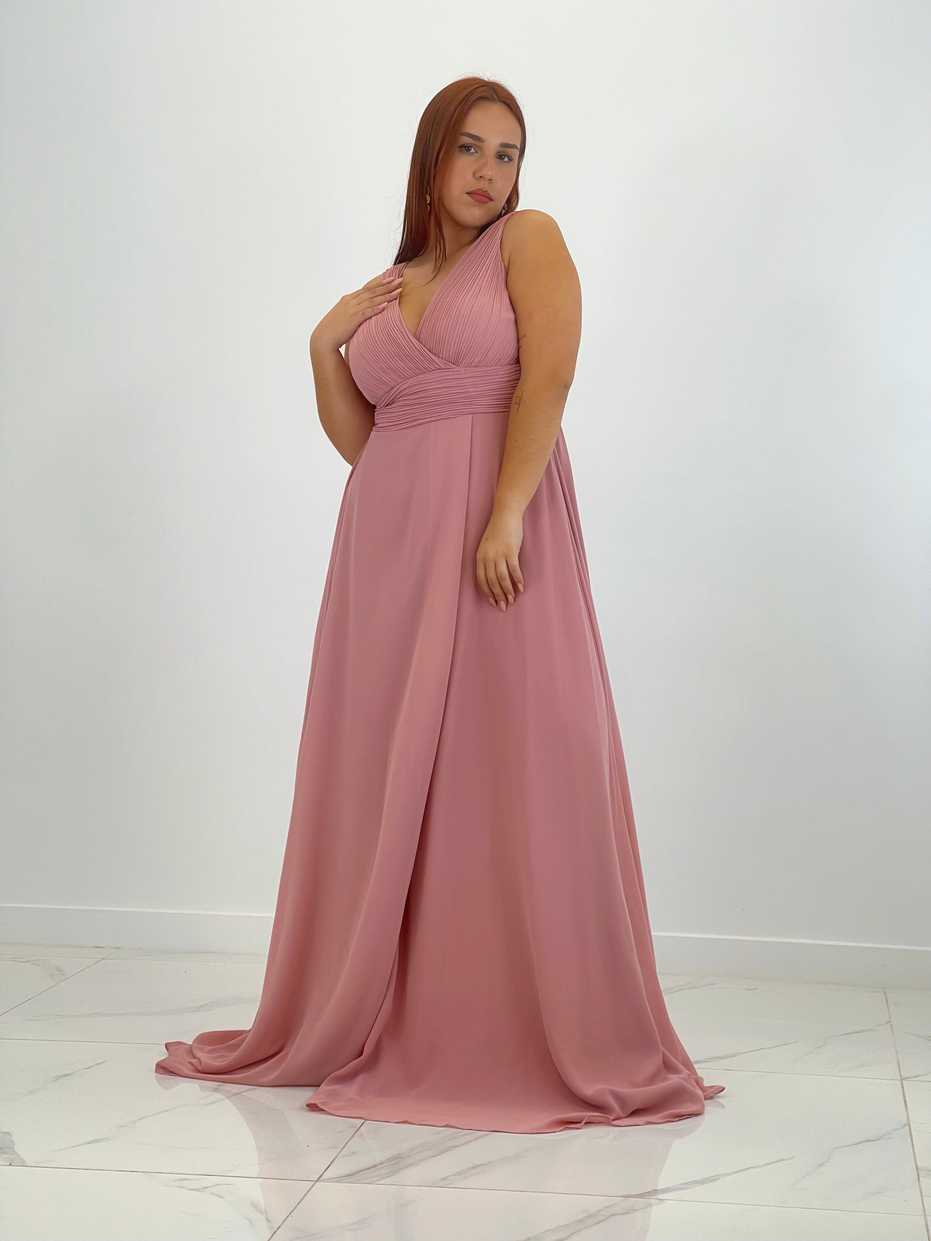 Vestido escote plisado Samantha