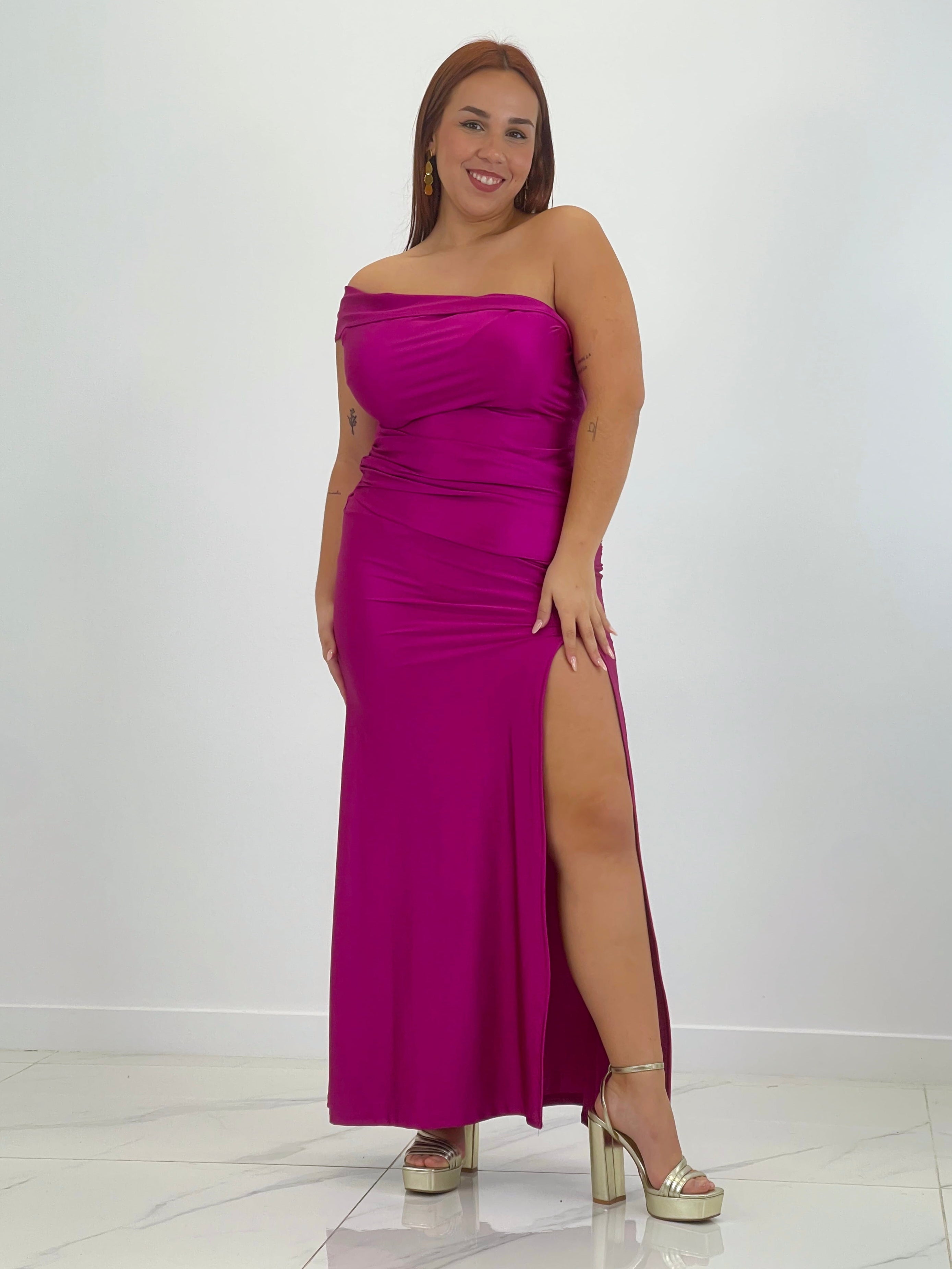 Vestido satinado Grace Plus size
