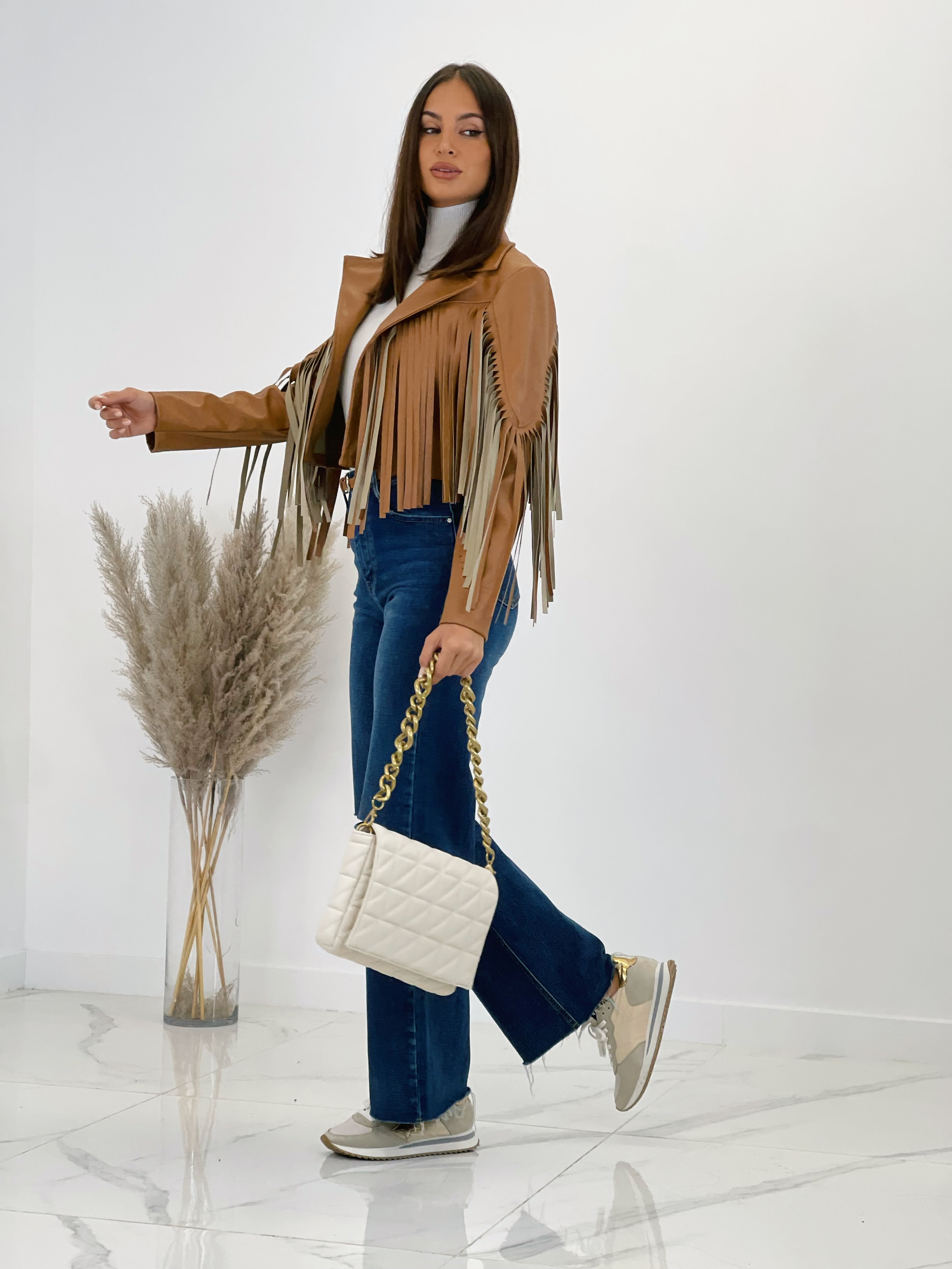 Chaqueta efecto piel con flecos - Zebra&Maduixa®