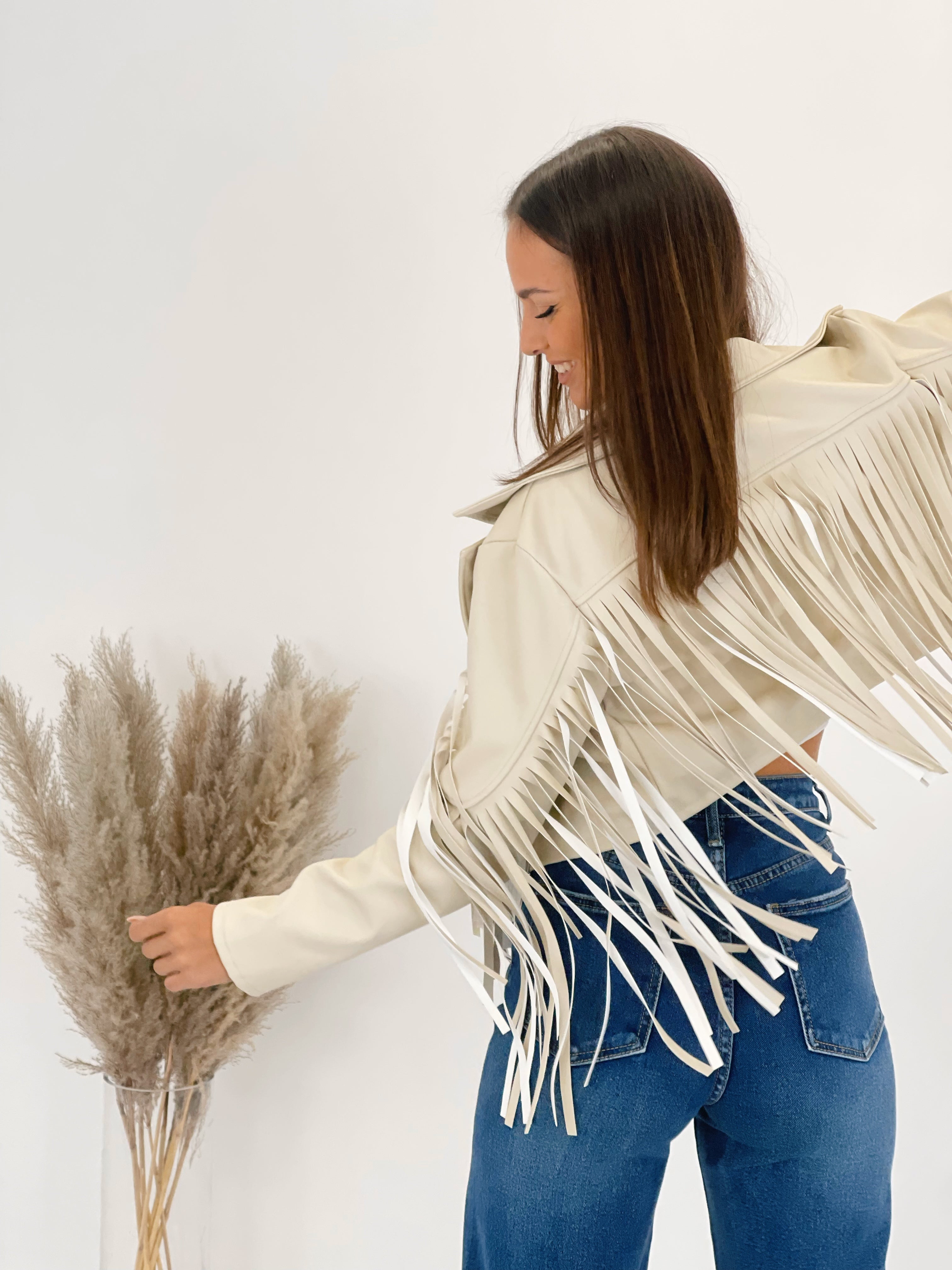 Chaqueta efecto piel con flecos - Zebra&Maduixa®