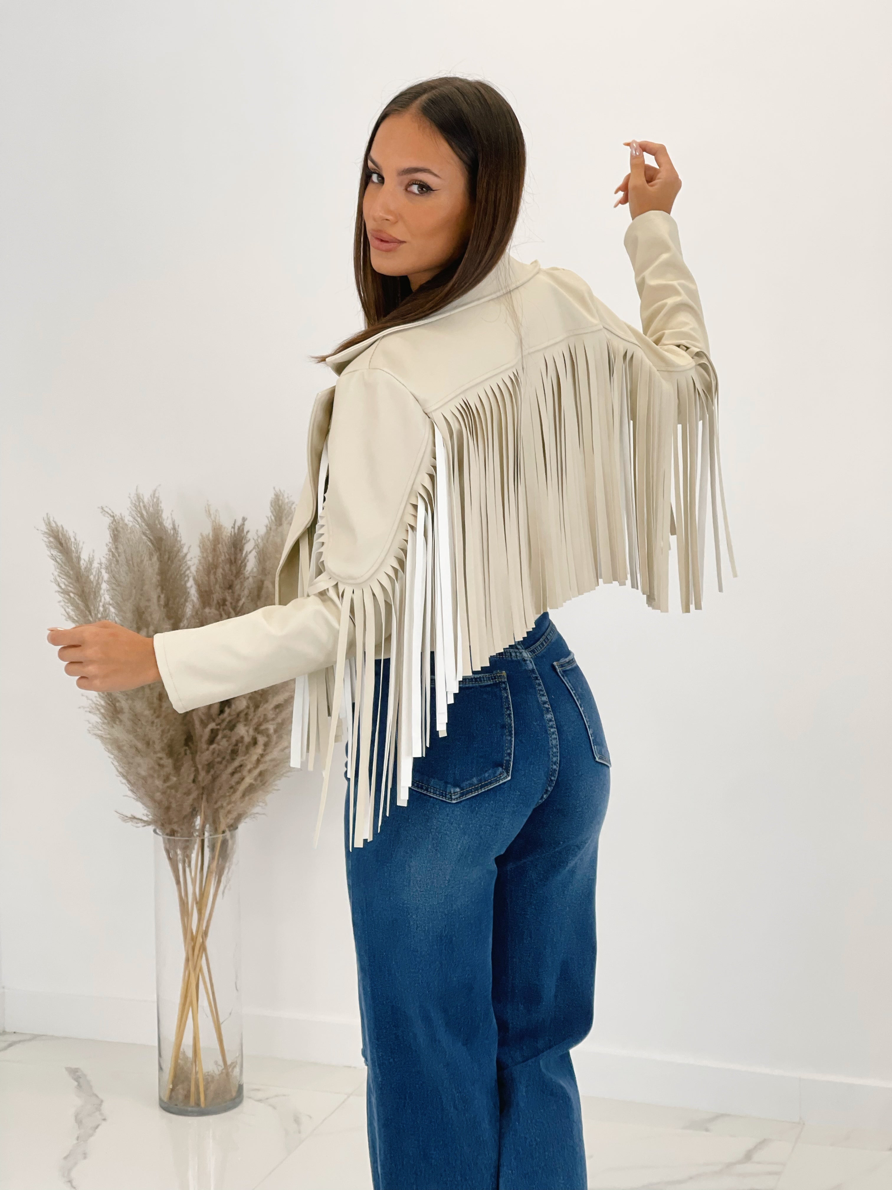 Chaqueta efecto piel con flecos - Zebra&Maduixa®