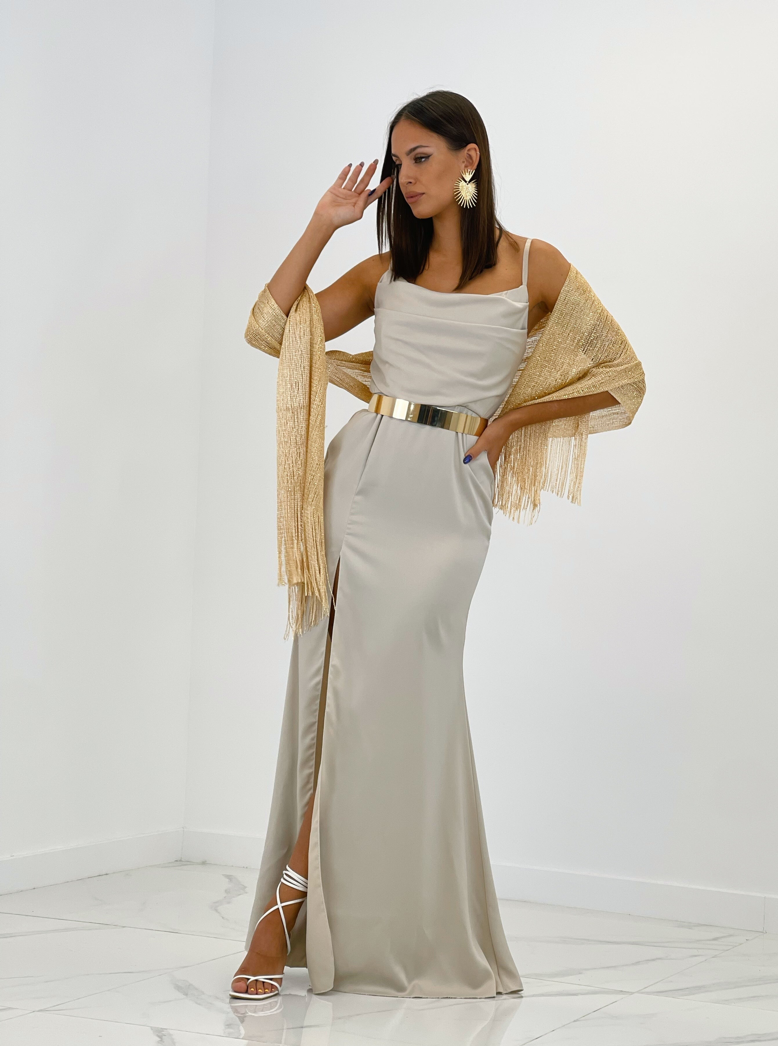 Vestido largo satinado Audrey