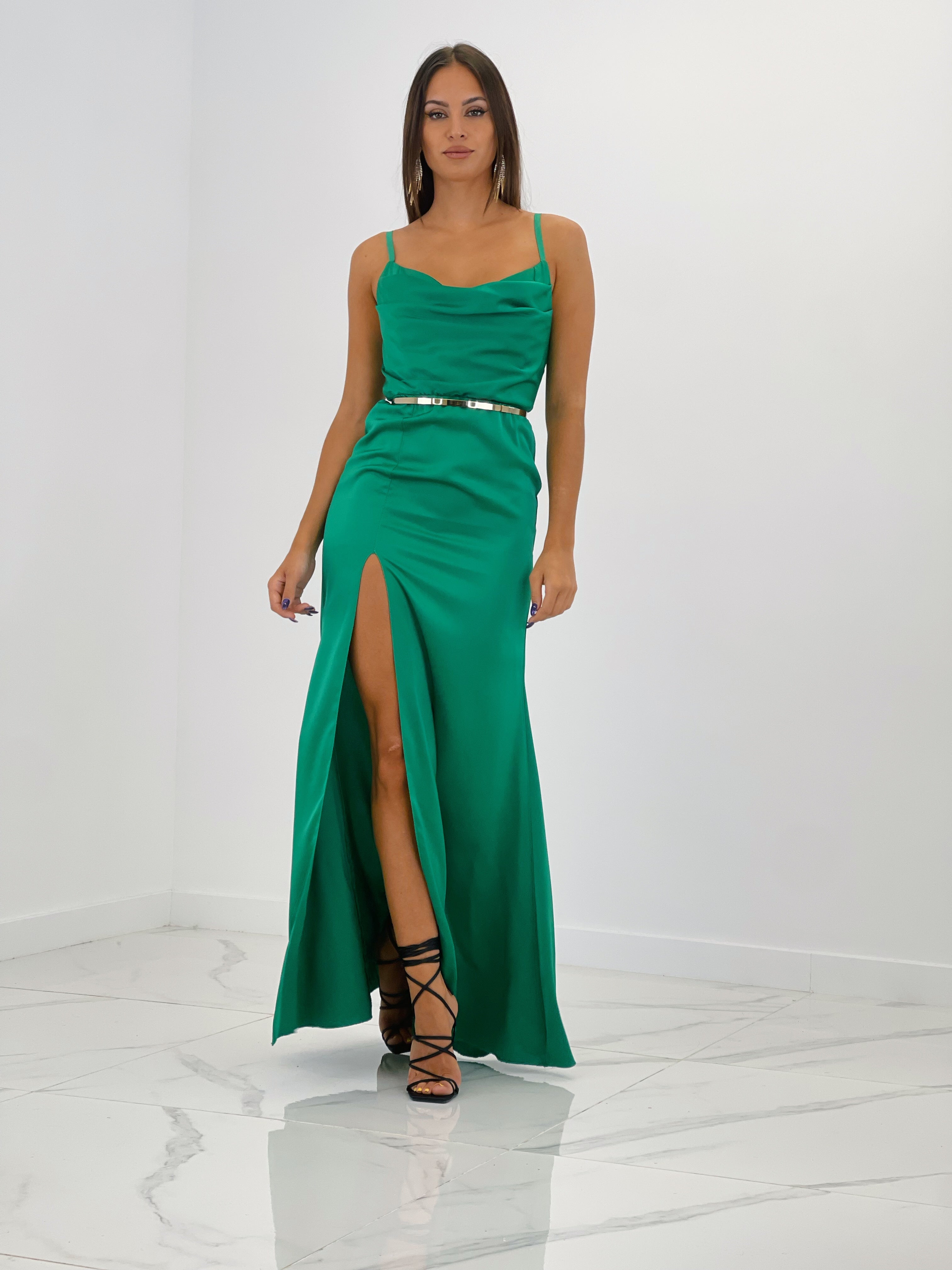 Vestido largo satinado Audrey