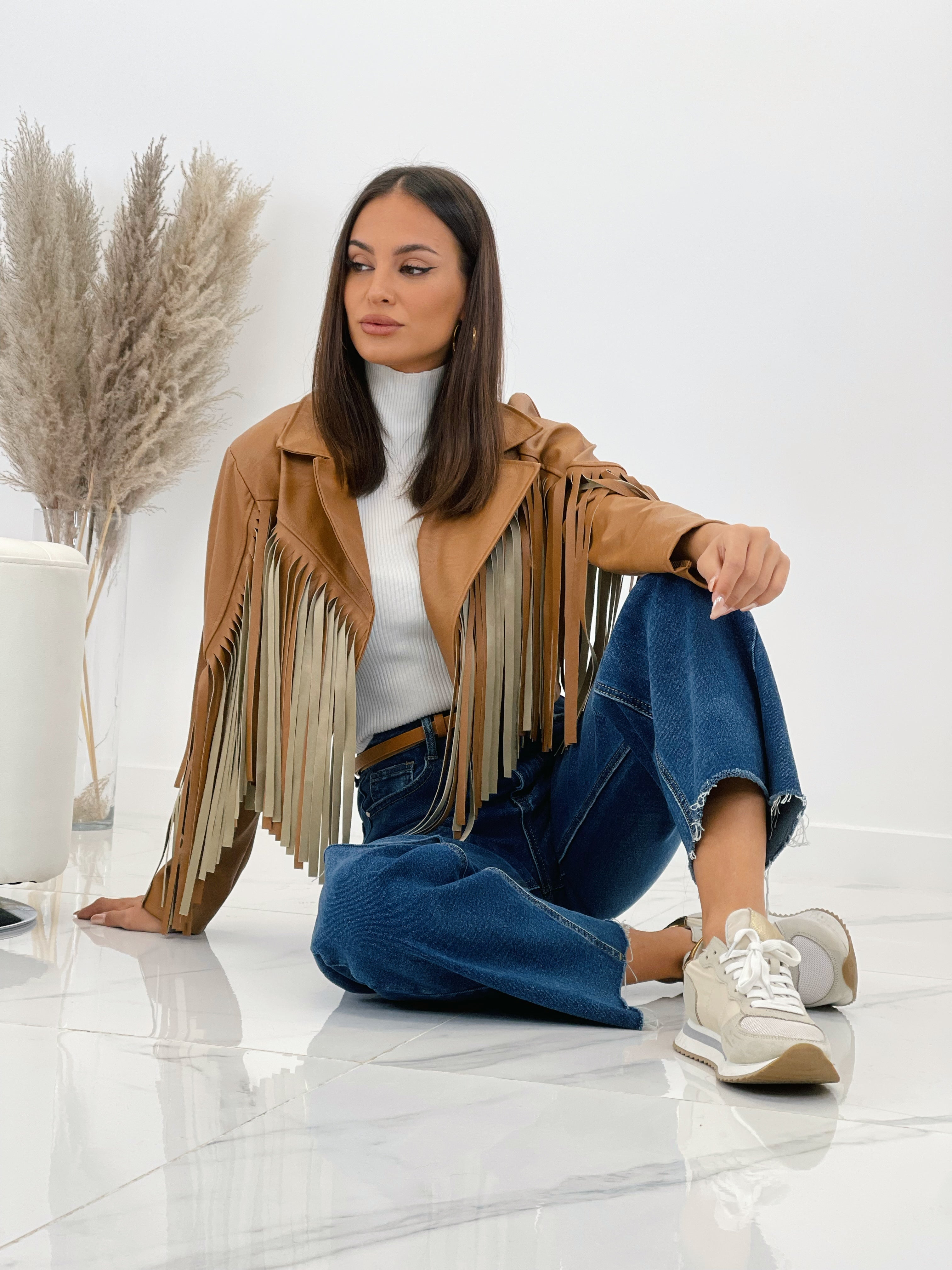 Chaqueta efecto piel con flecos - Zebra&Maduixa®