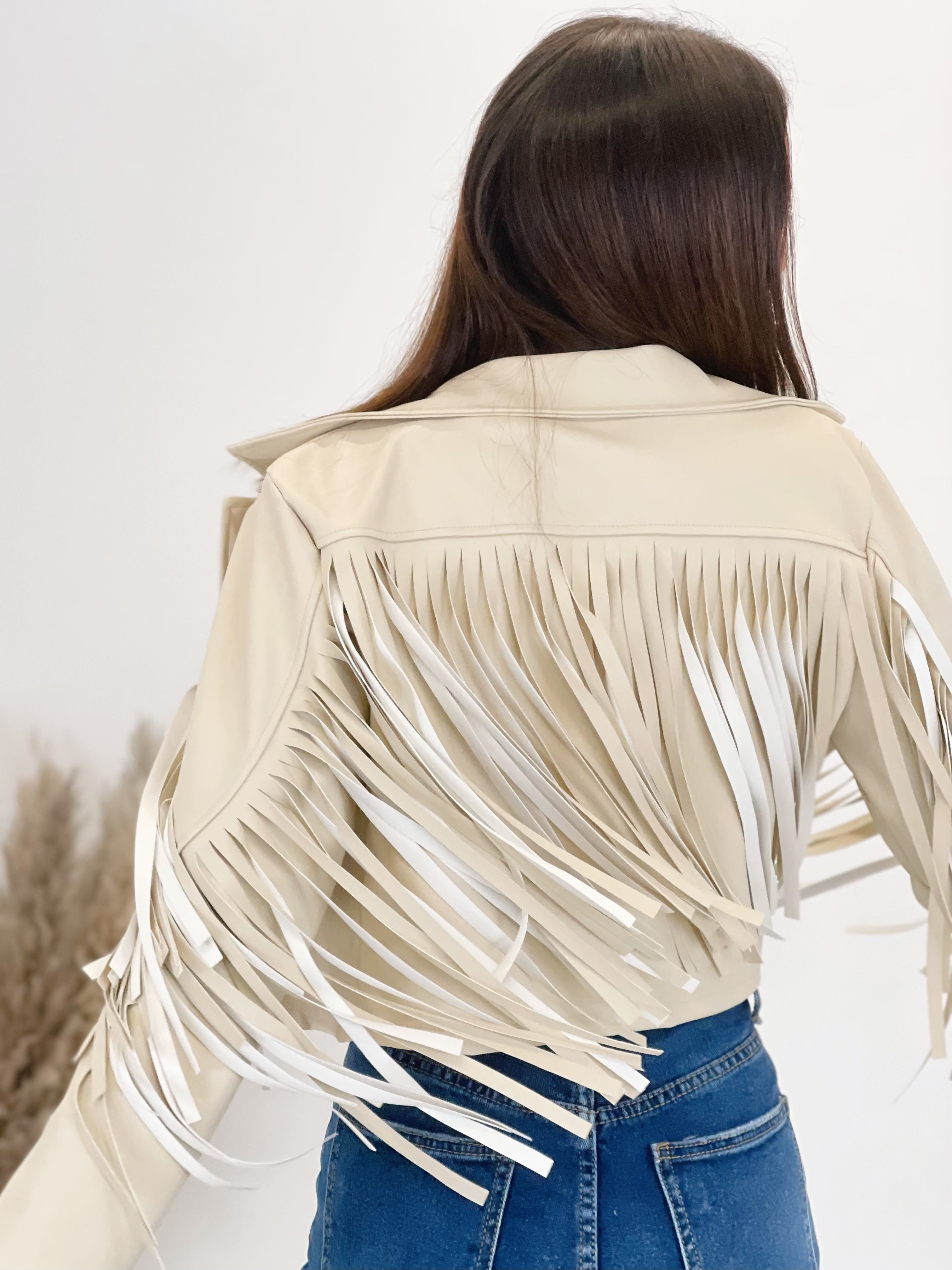 Chaqueta efecto piel con flecos - Zebra&Maduixa®