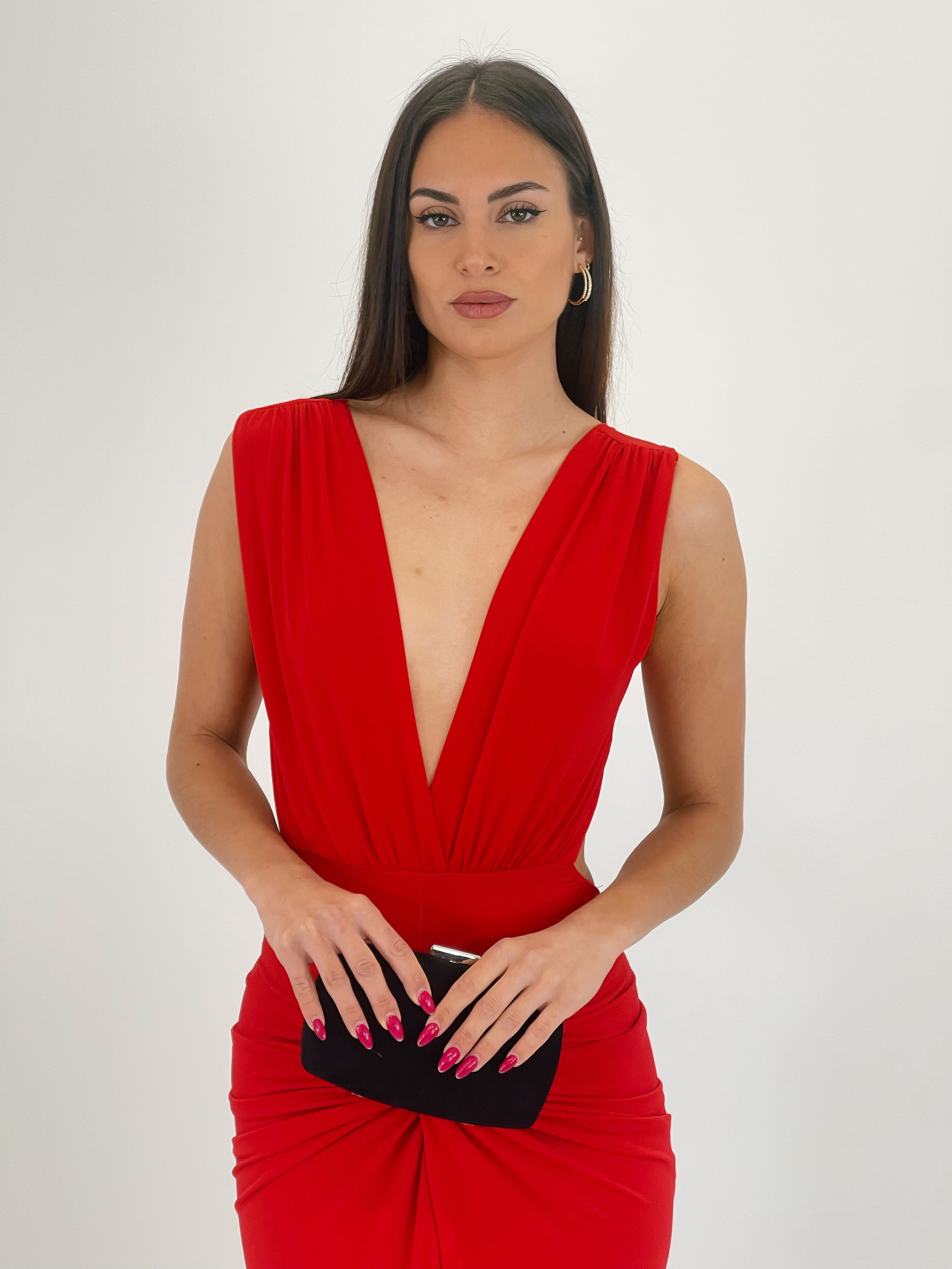 Vestido fruncido anudado Briana